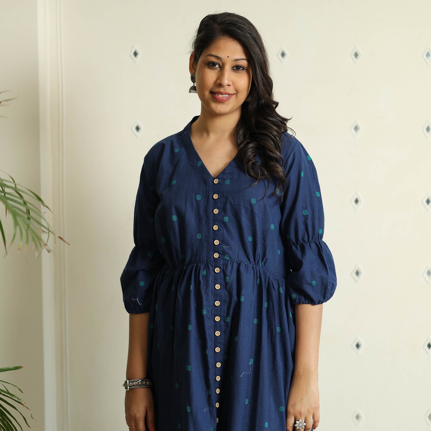 Buy Jacquard Cotton Flared Gher Dress Online at iTokri.com