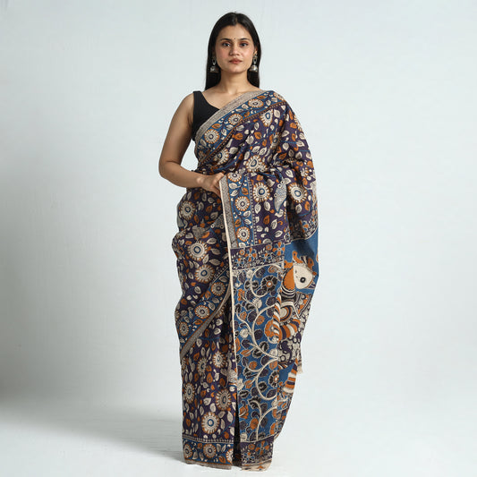 Kalamkari Printed Cotton Saree with Blouse Piece 13