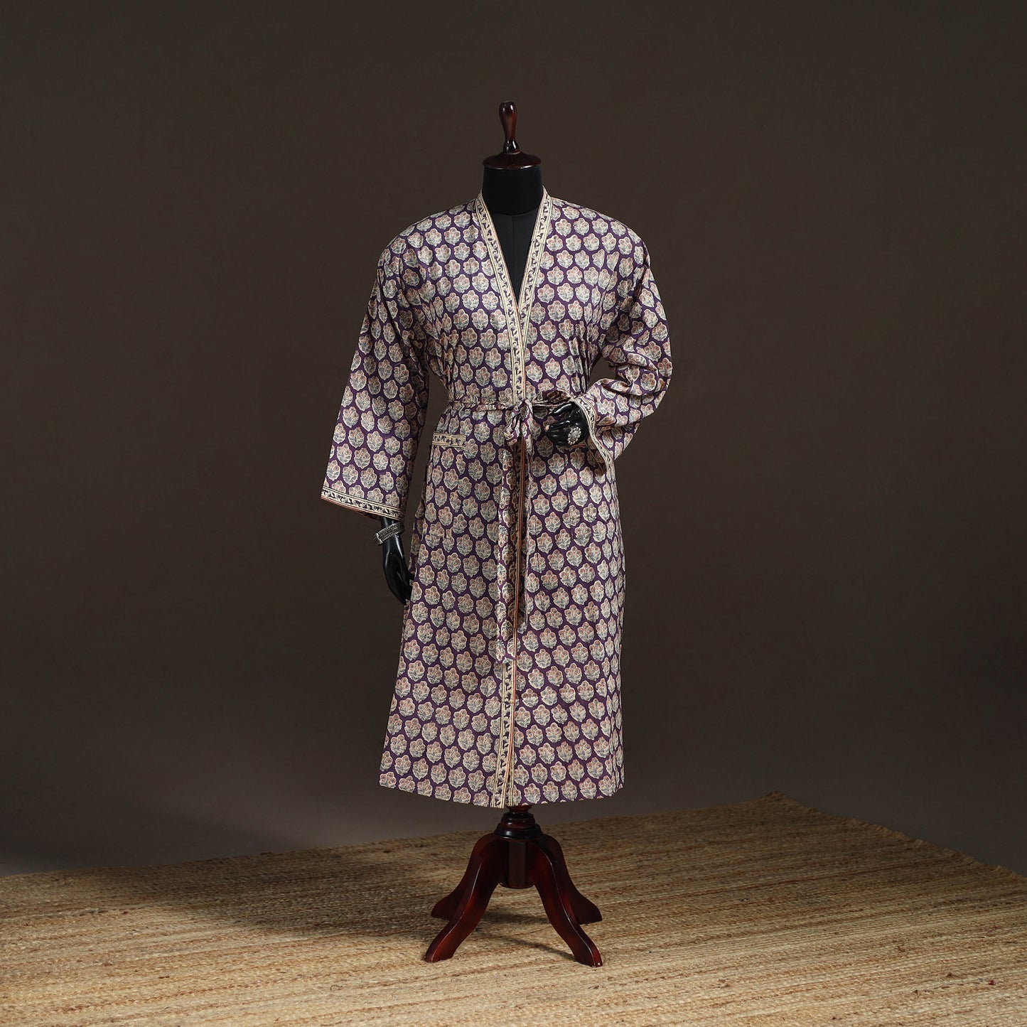 Sanganeri Hand Block Print Cotton Bath Robe 38