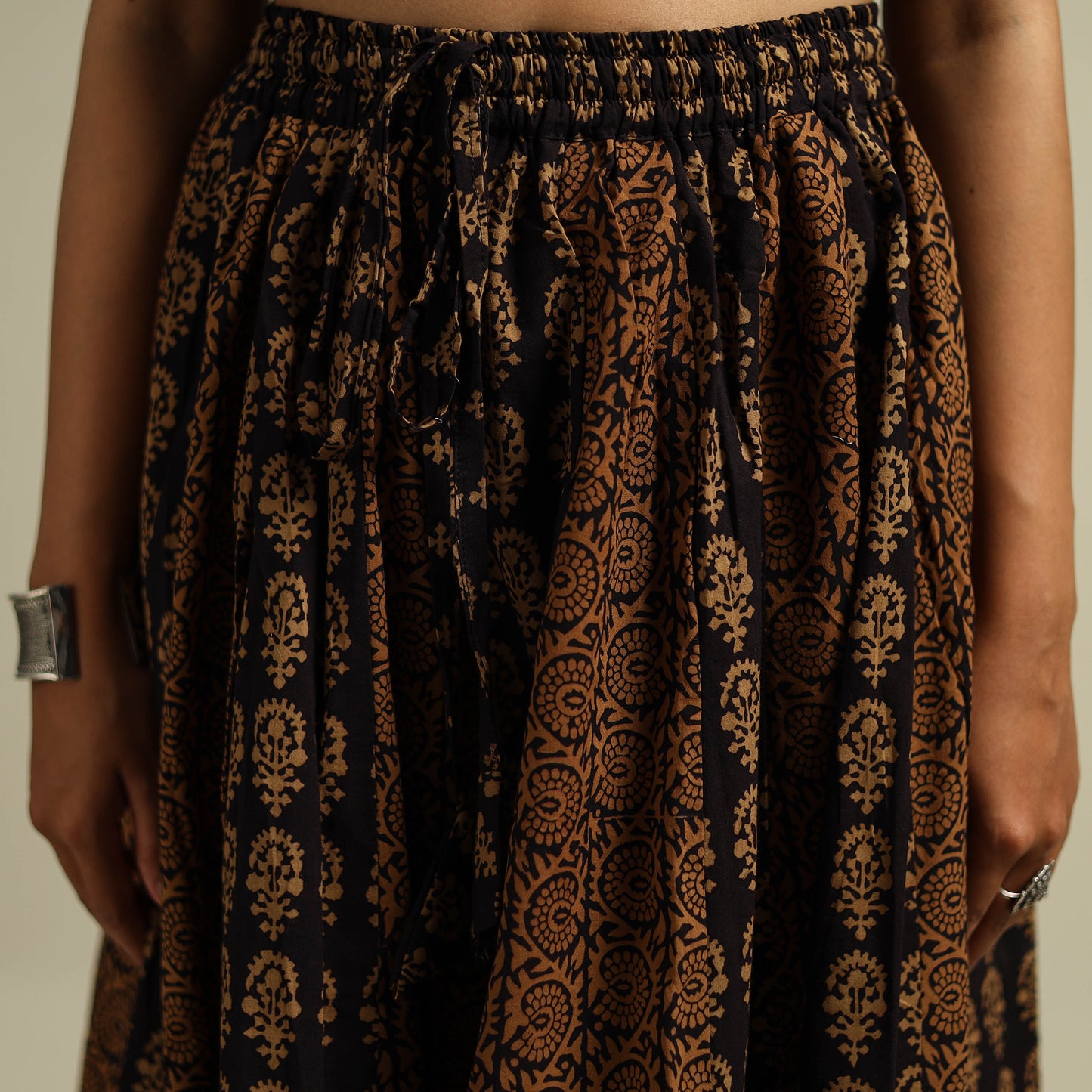 Bagh Hand Block Print 24 Kali Patchwork Cotton Long Skirt 26