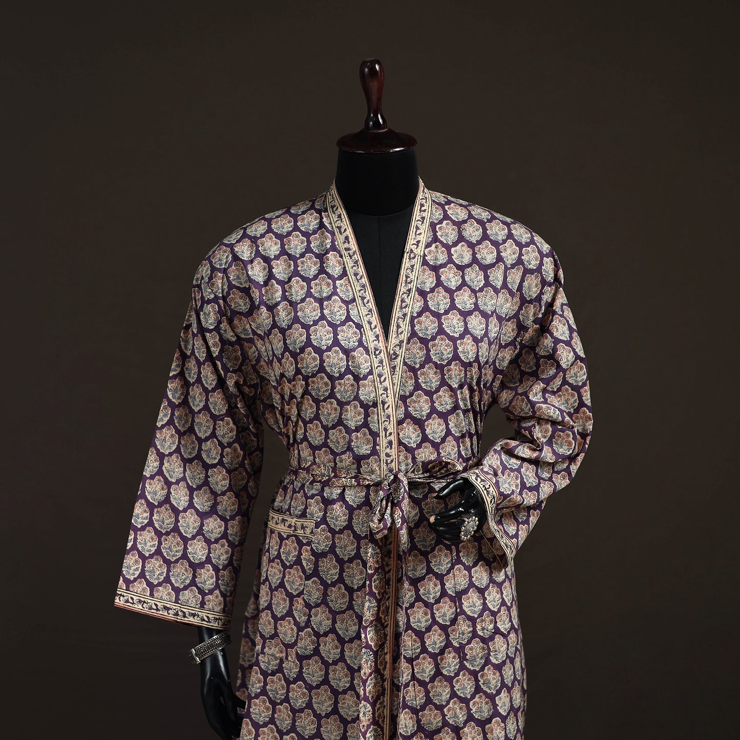 Sanganeri Hand Block Print Cotton Bath Robe 38