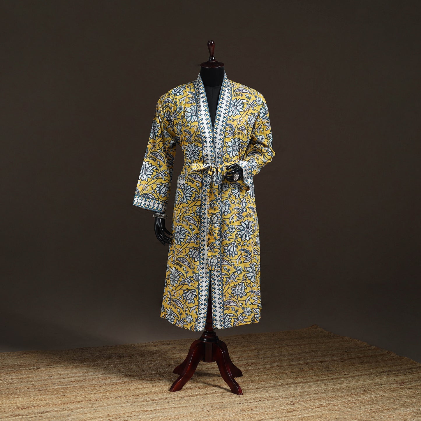 Sanganeri Hand Block Print Cotton Bath Robe 41