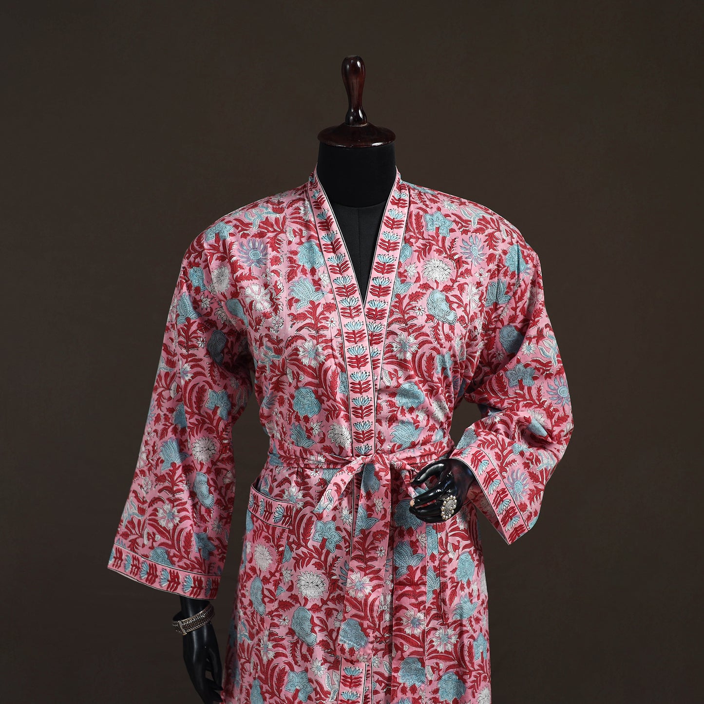 Sanganeri Hand Block Print Cotton Bath Robe 42