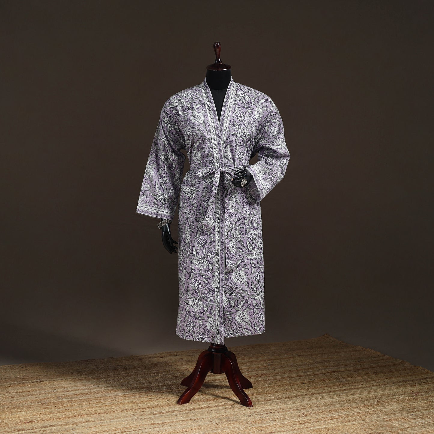 Sanganeri Hand Block Print Cotton Bath Robe 45