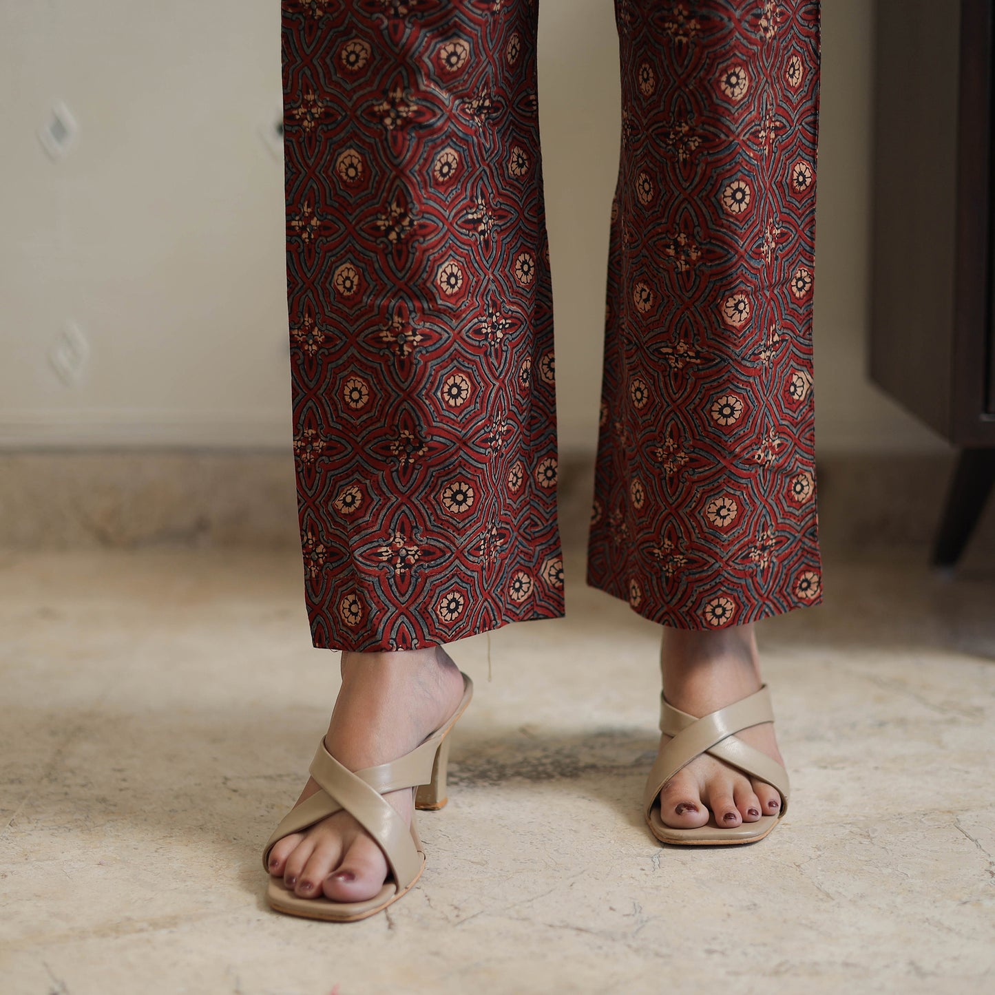 Brown - printed cotton co-ord set 10 - handcrafted