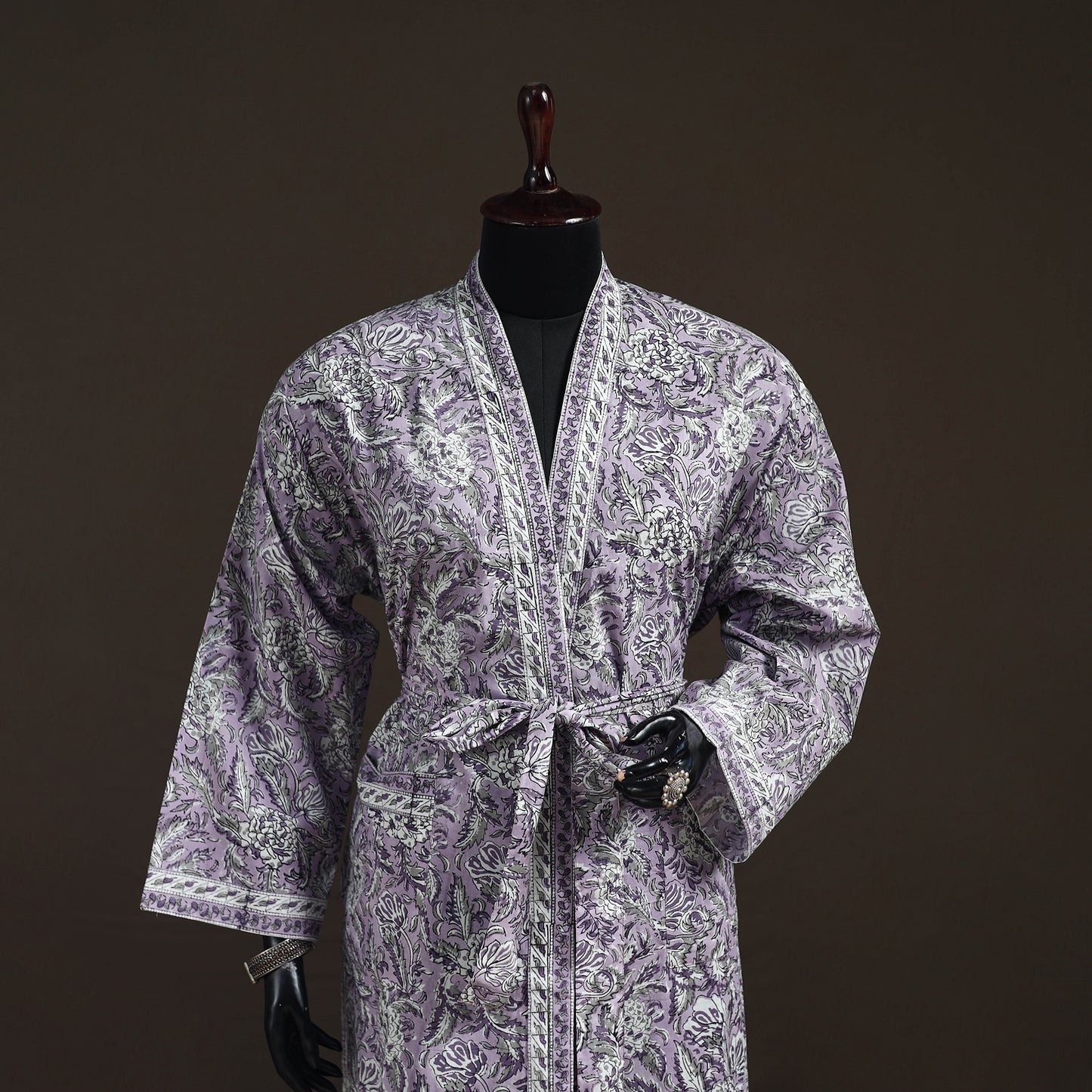 Sanganeri Hand Block Print Cotton Bath Robe 45