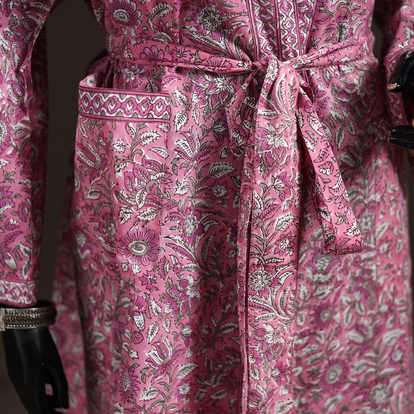 Sanganeri Hand Block Print Cotton Bath Robe 46