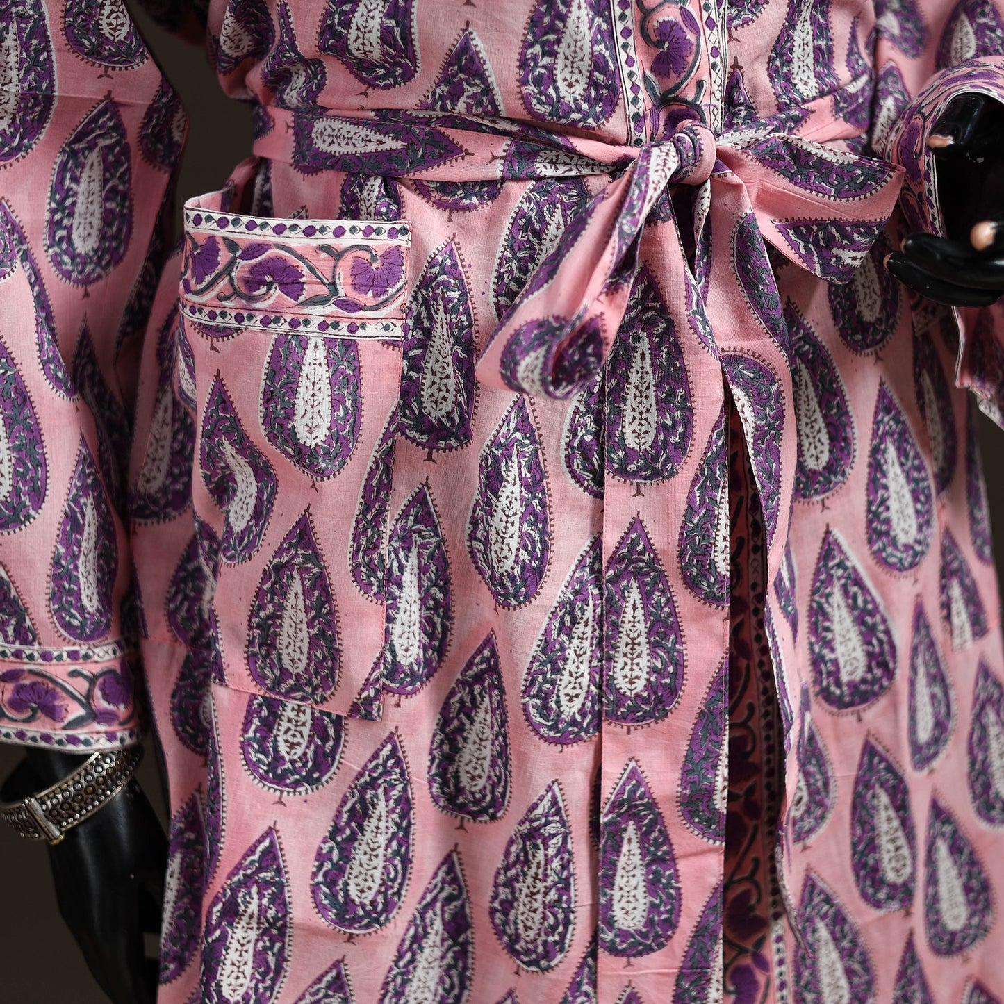 Sanganeri Hand Block Print Cotton Bath Robe 47