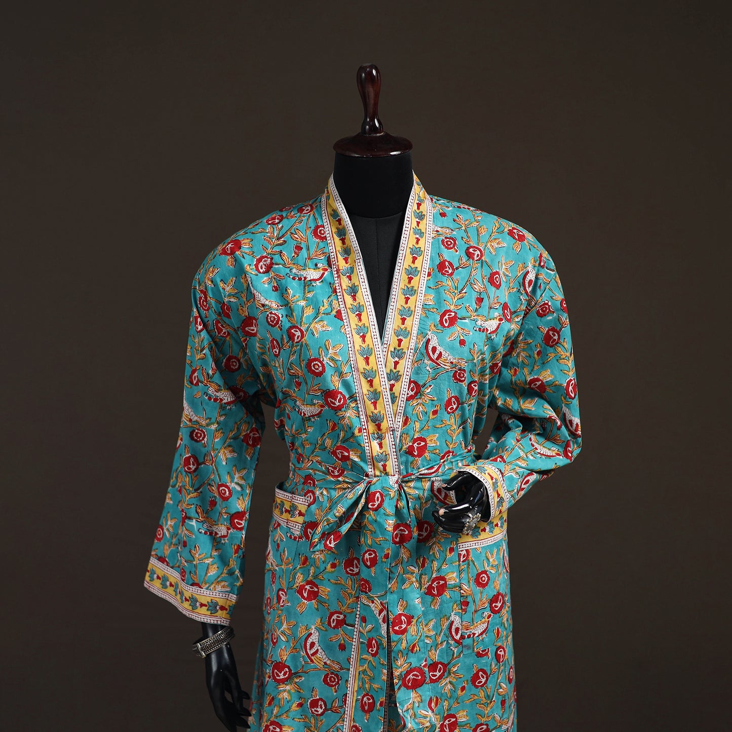 Sanganeri Hand Block Print Cotton Bath Robe 48
