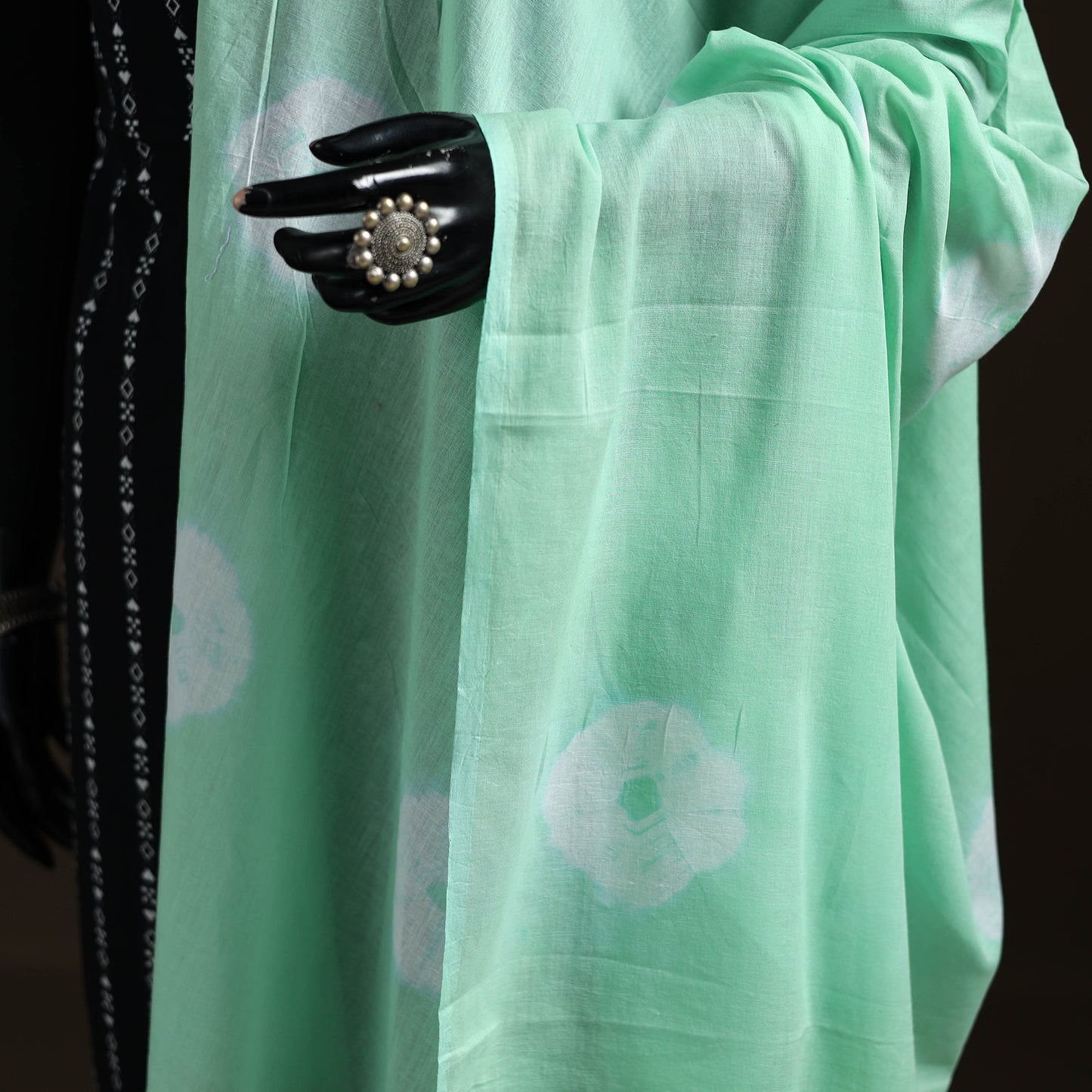 Shibori Tie-Dye Cotton Dupatta with Tassels 01