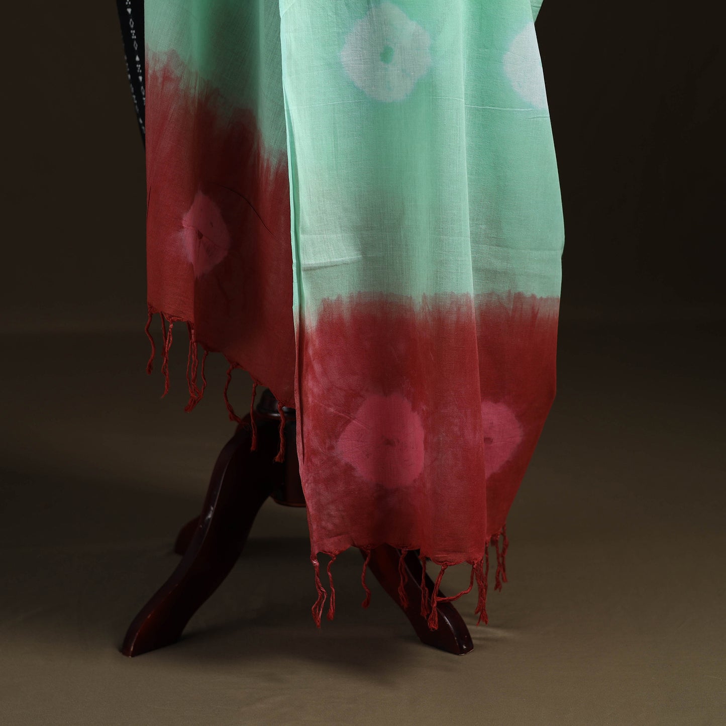 Shibori Tie-Dye Cotton Dupatta with Tassels 01