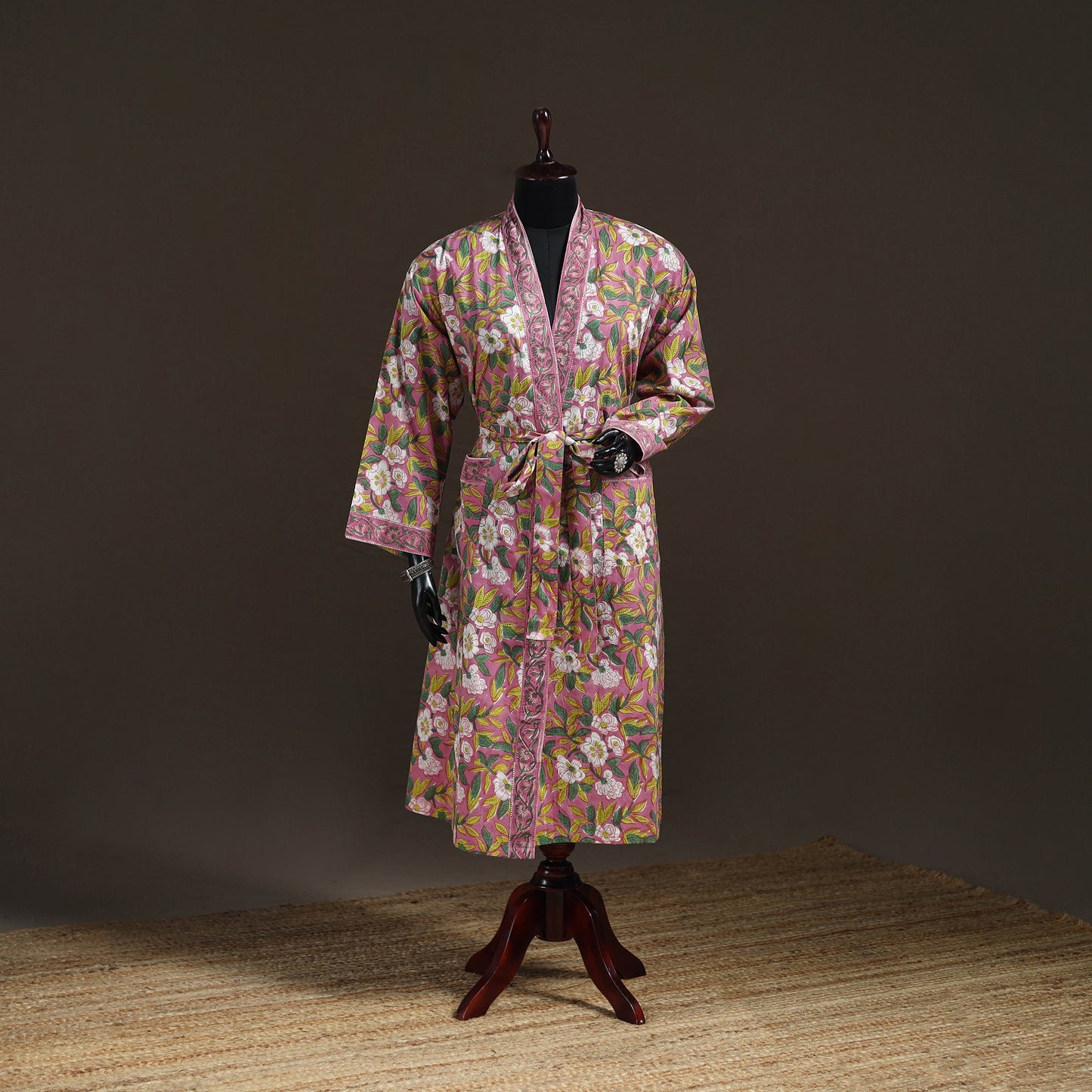 Sanganeri Hand Block Print Cotton Bath Robe 50