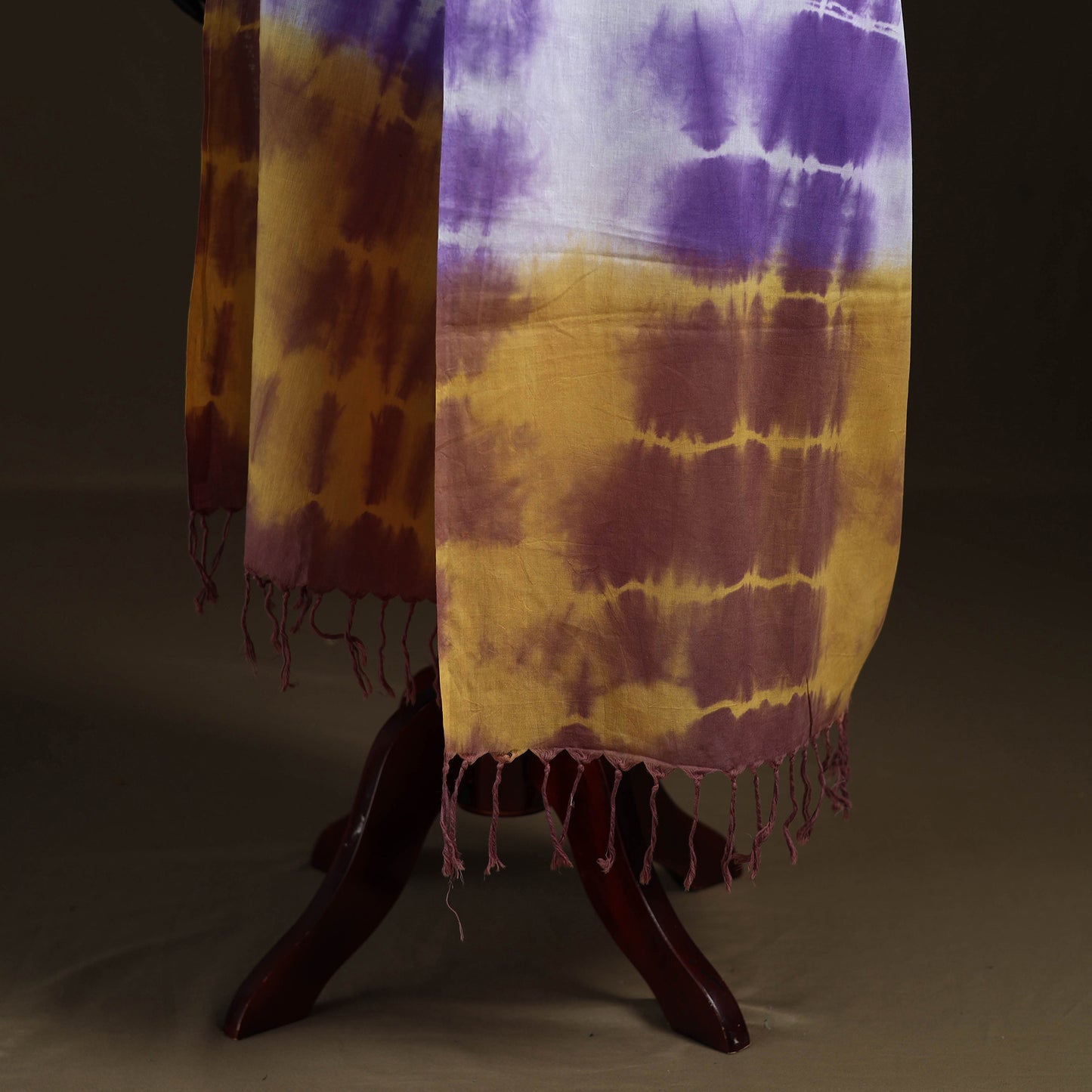 Shibori Tie-Dye Cotton Dupatta with Tassels 09