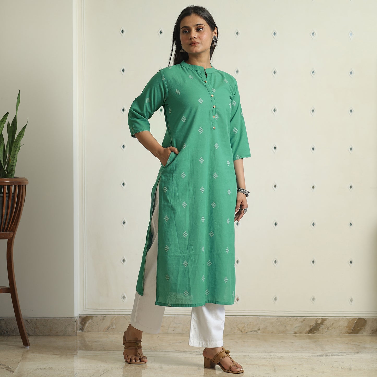 jacquard kurta