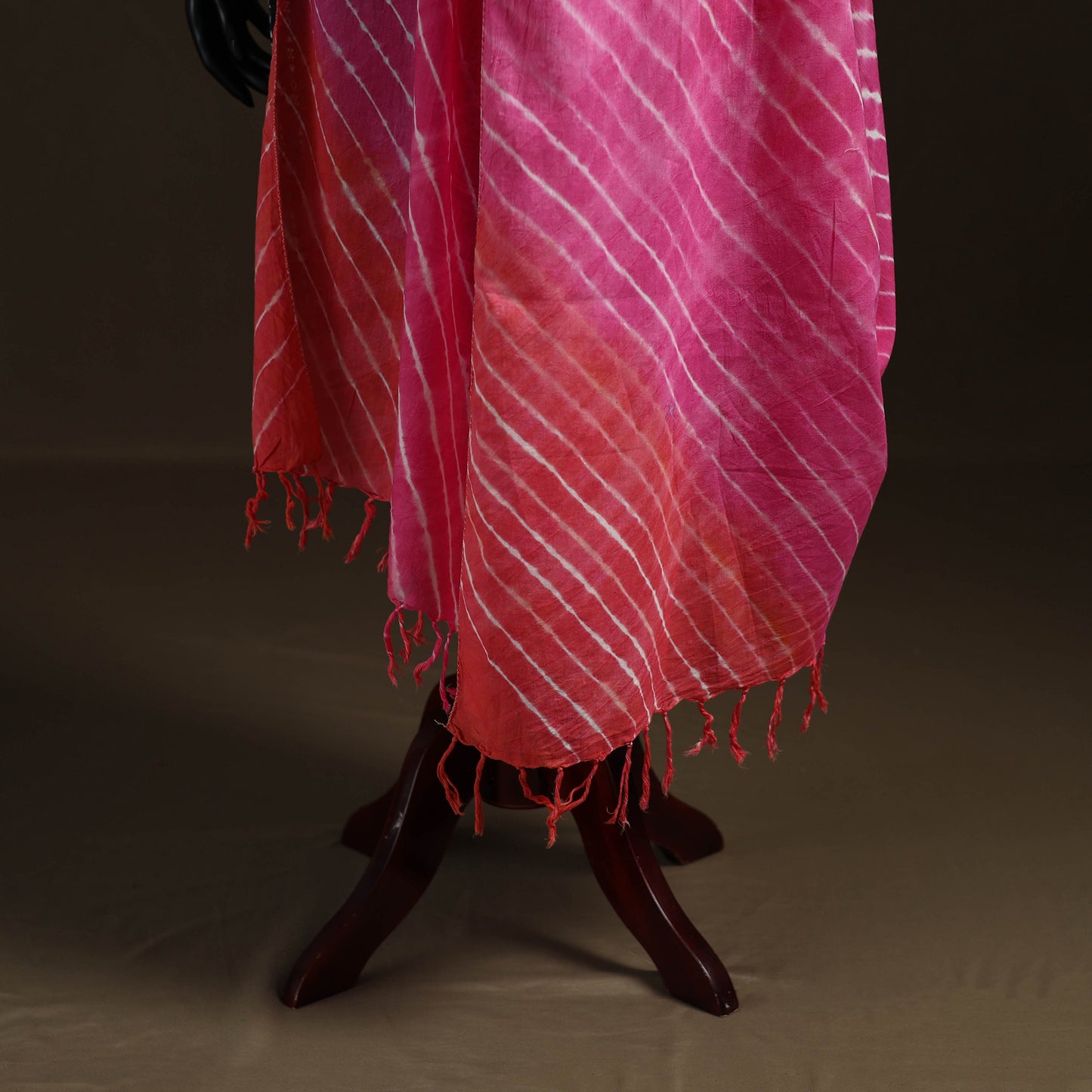 Shibori Tie-Dye Cotton Dupatta with Tassels 14
