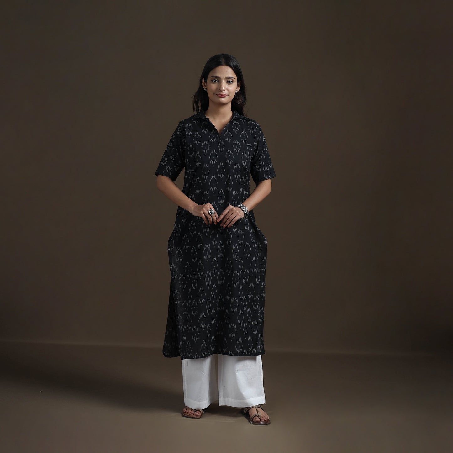 Pochampally Ikat Cotton Straight Kurta for Women 07