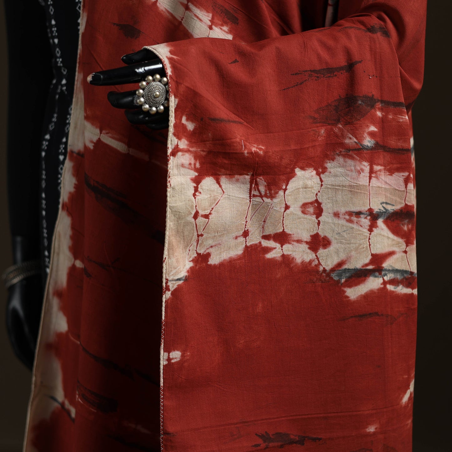 Shibori Tie-Dye Cotton Dupatta with Tassels 16
