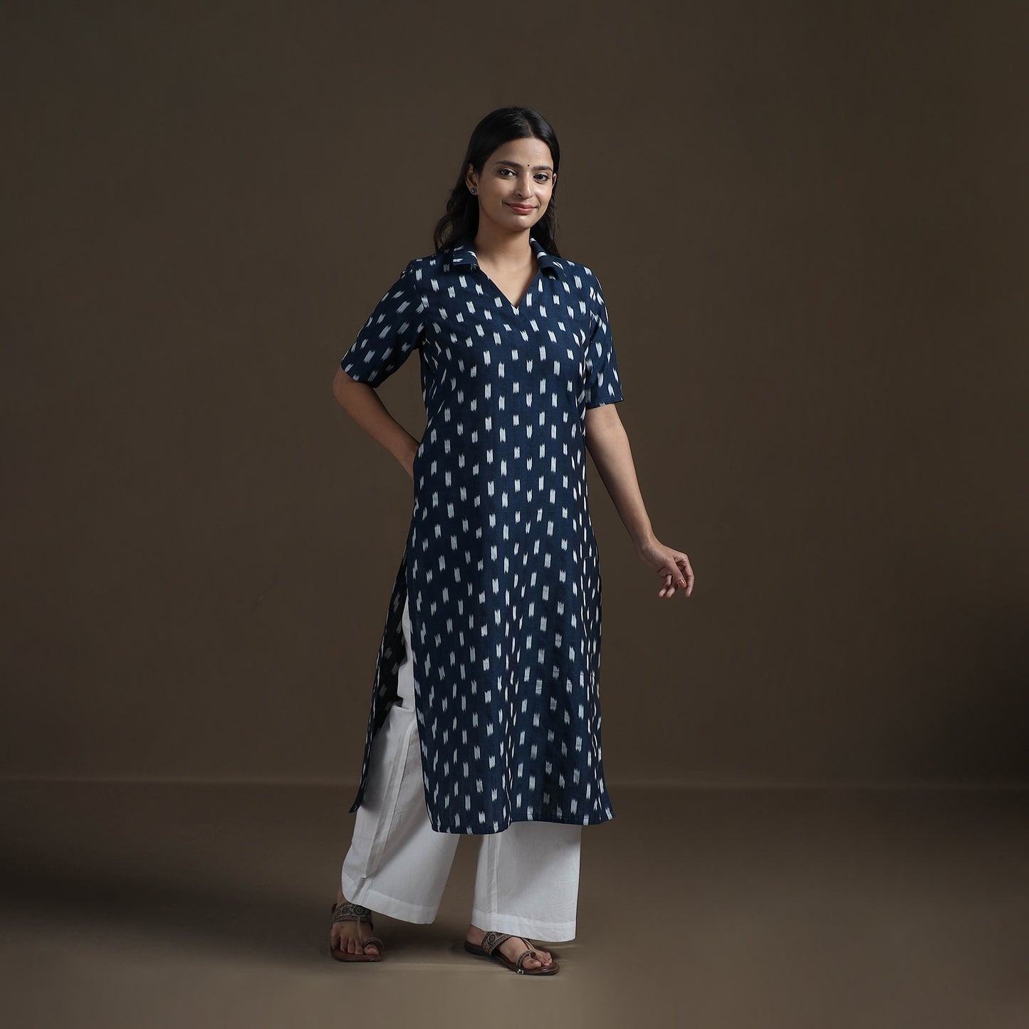 Pochampally Ikat Cotton Straight Kurta for Women 14