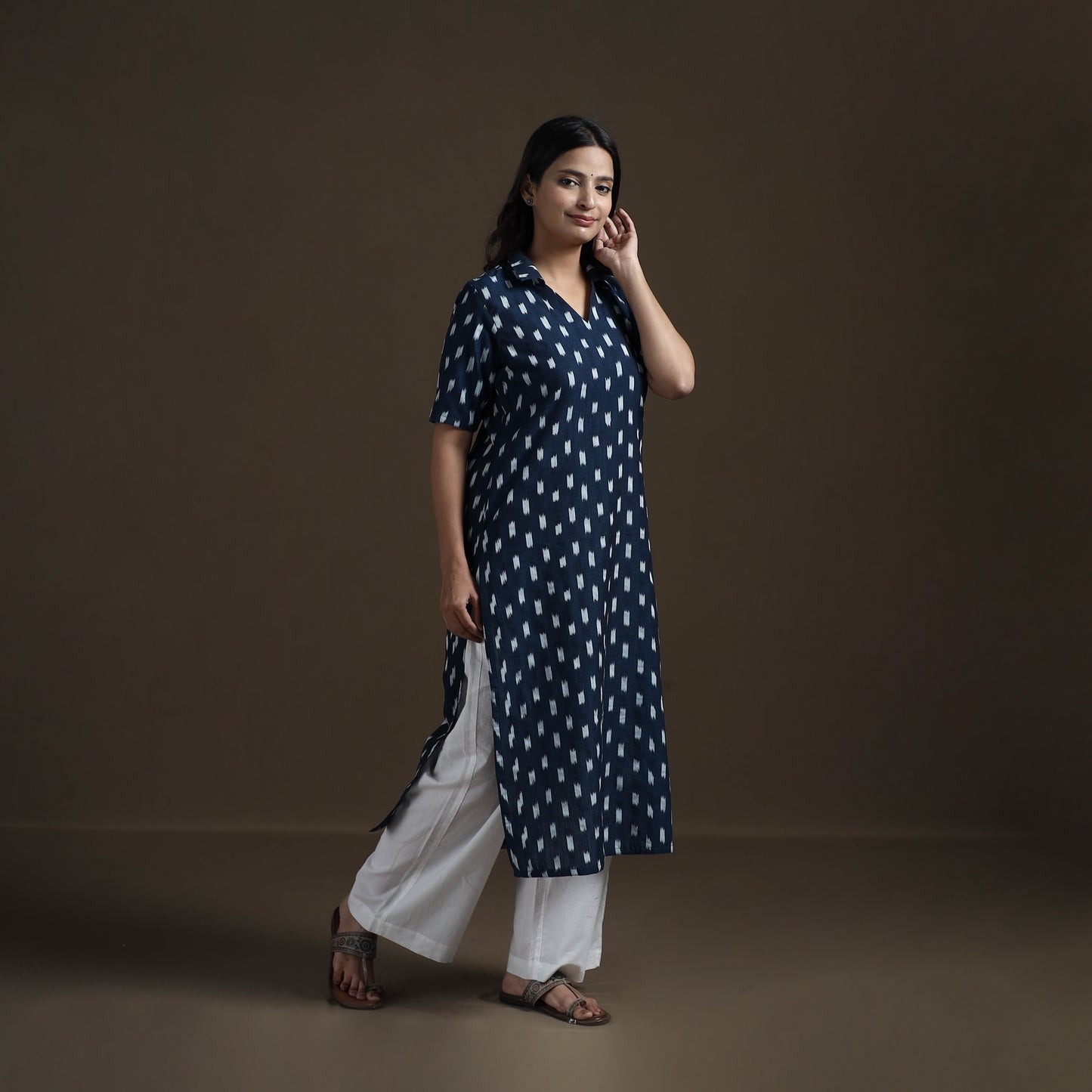 Pochampally Ikat Cotton Straight Kurta for Women 14