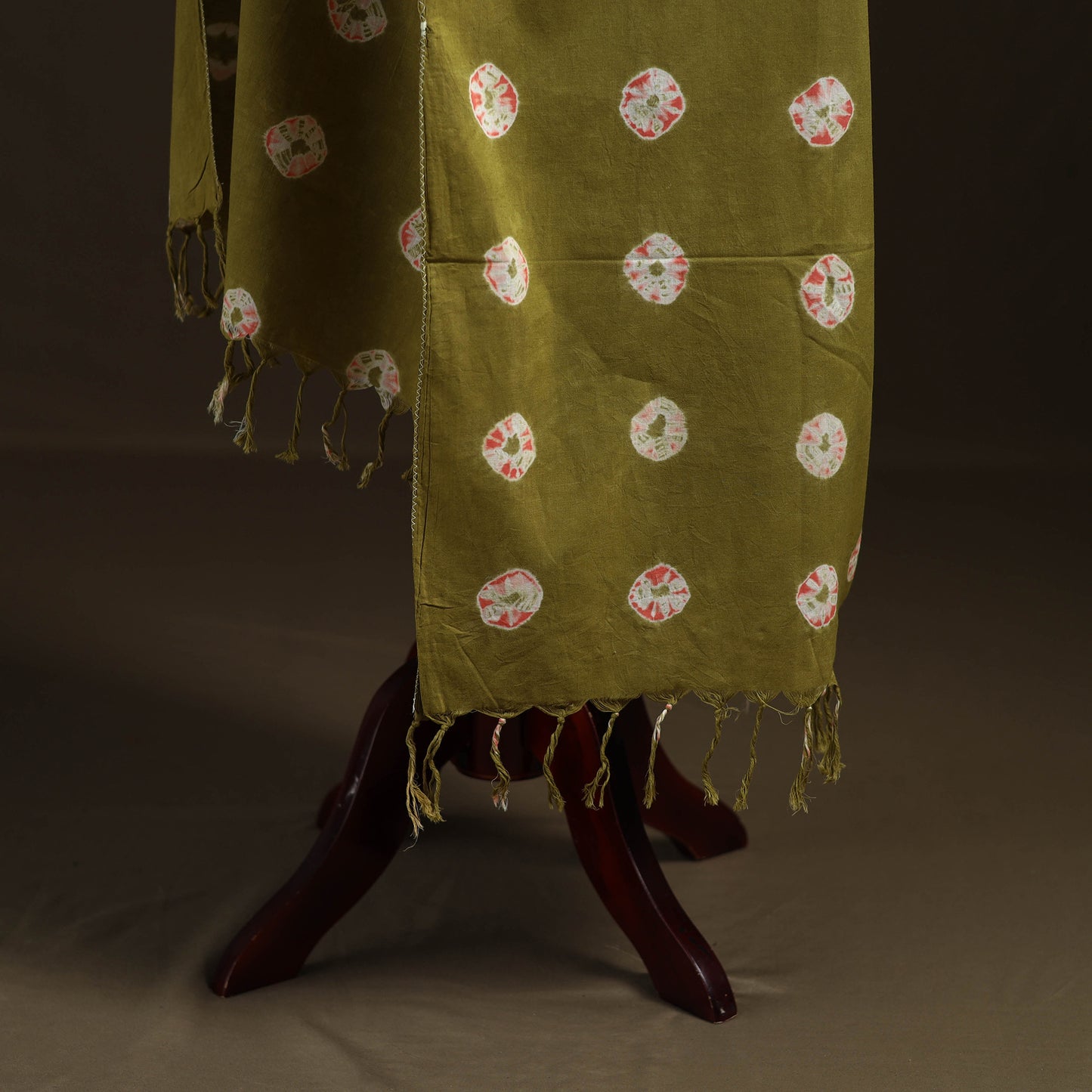 Shibori Tie-Dye Cotton Dupatta with Tassels 22