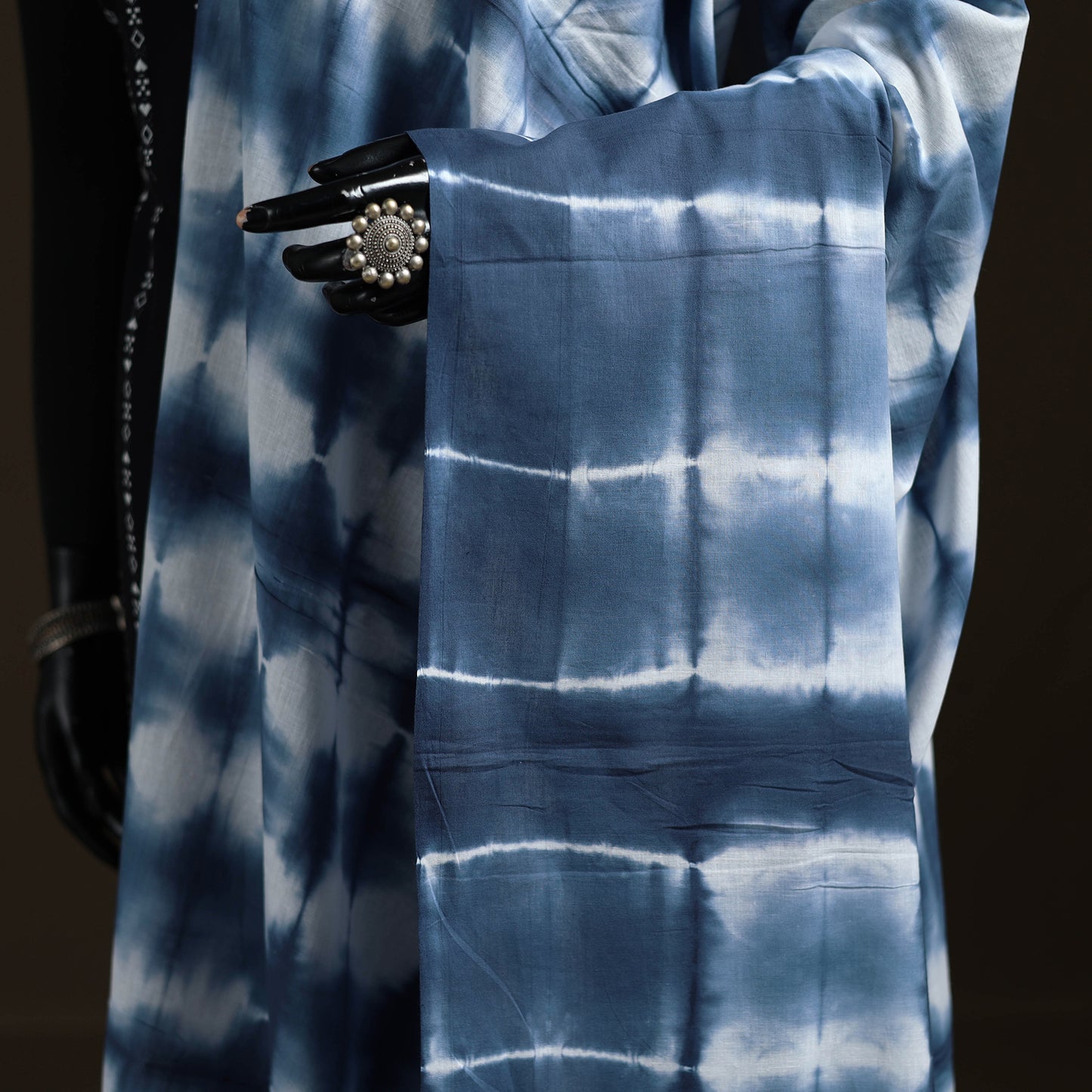 Shibori Tie-Dye Cotton Dupatta with Tassels 27