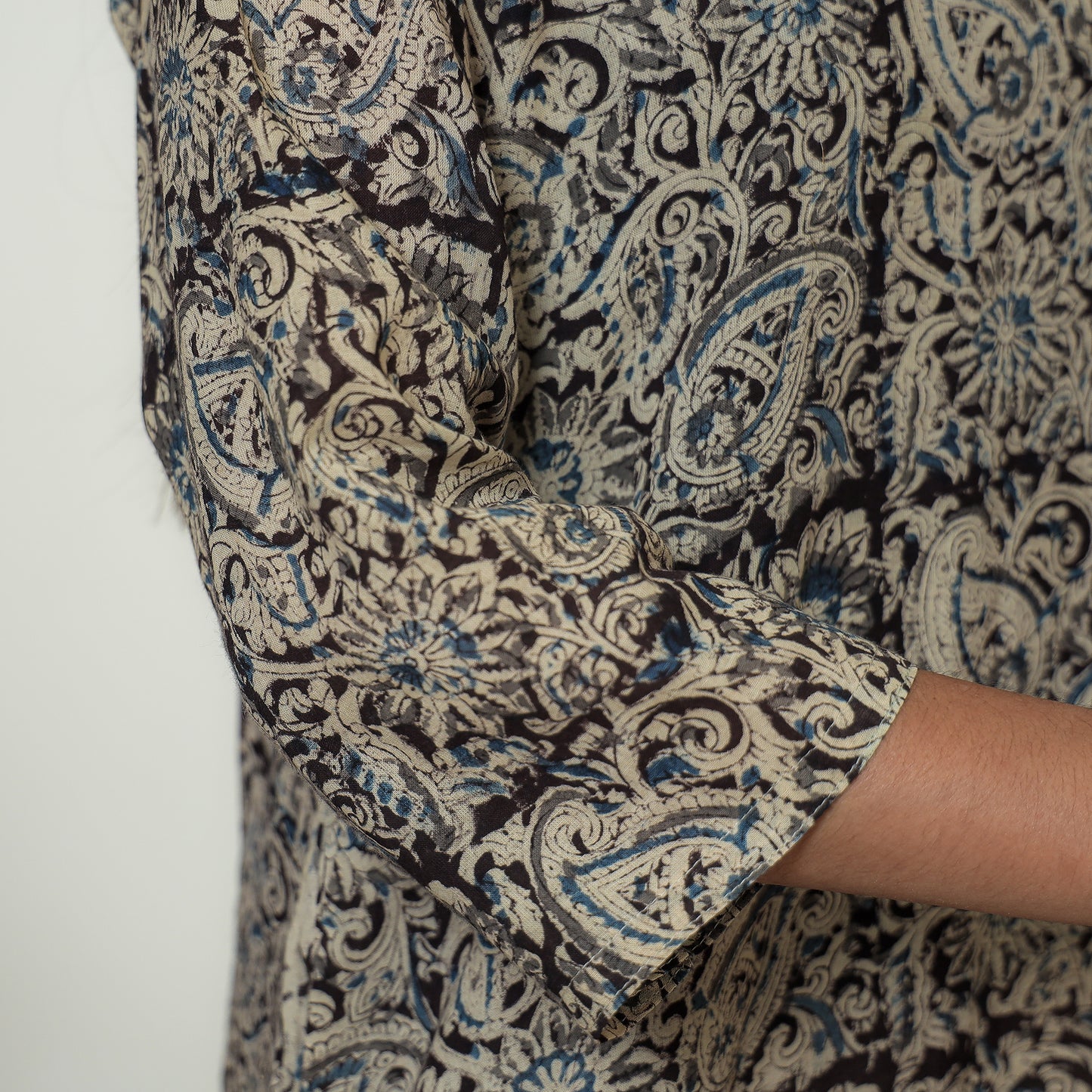 Kalamkari Block Print Mul Cotton Straight Kurta For Women