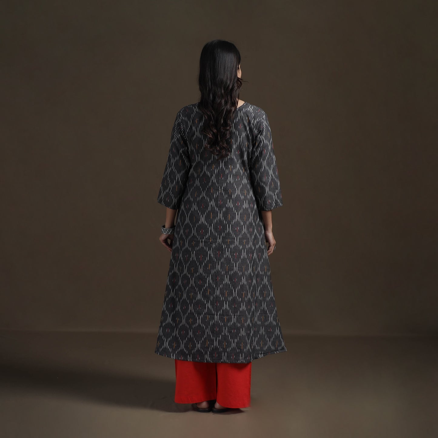 Cotton A-Line Pochampally Ikat Kurta for Women 03