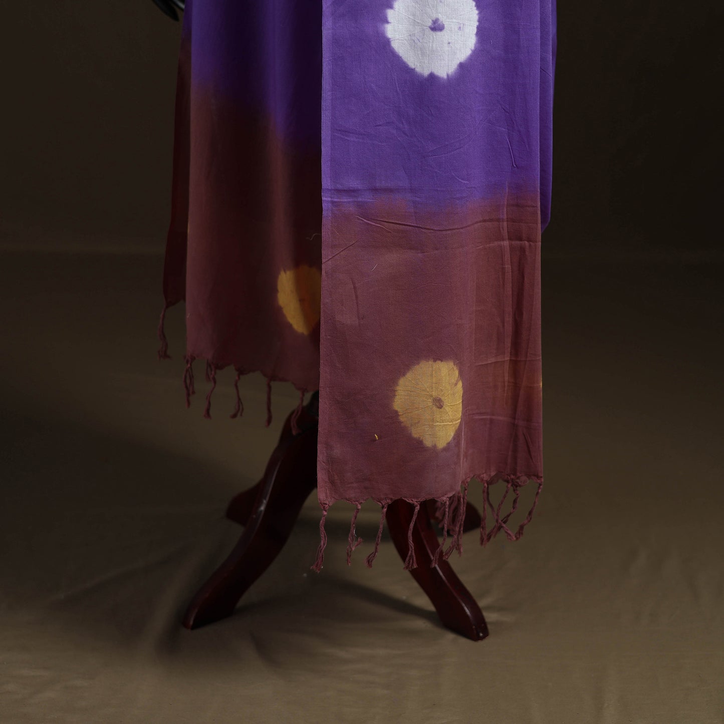 Shibori Tie-Dye Cotton Dupatta with Tassels 29