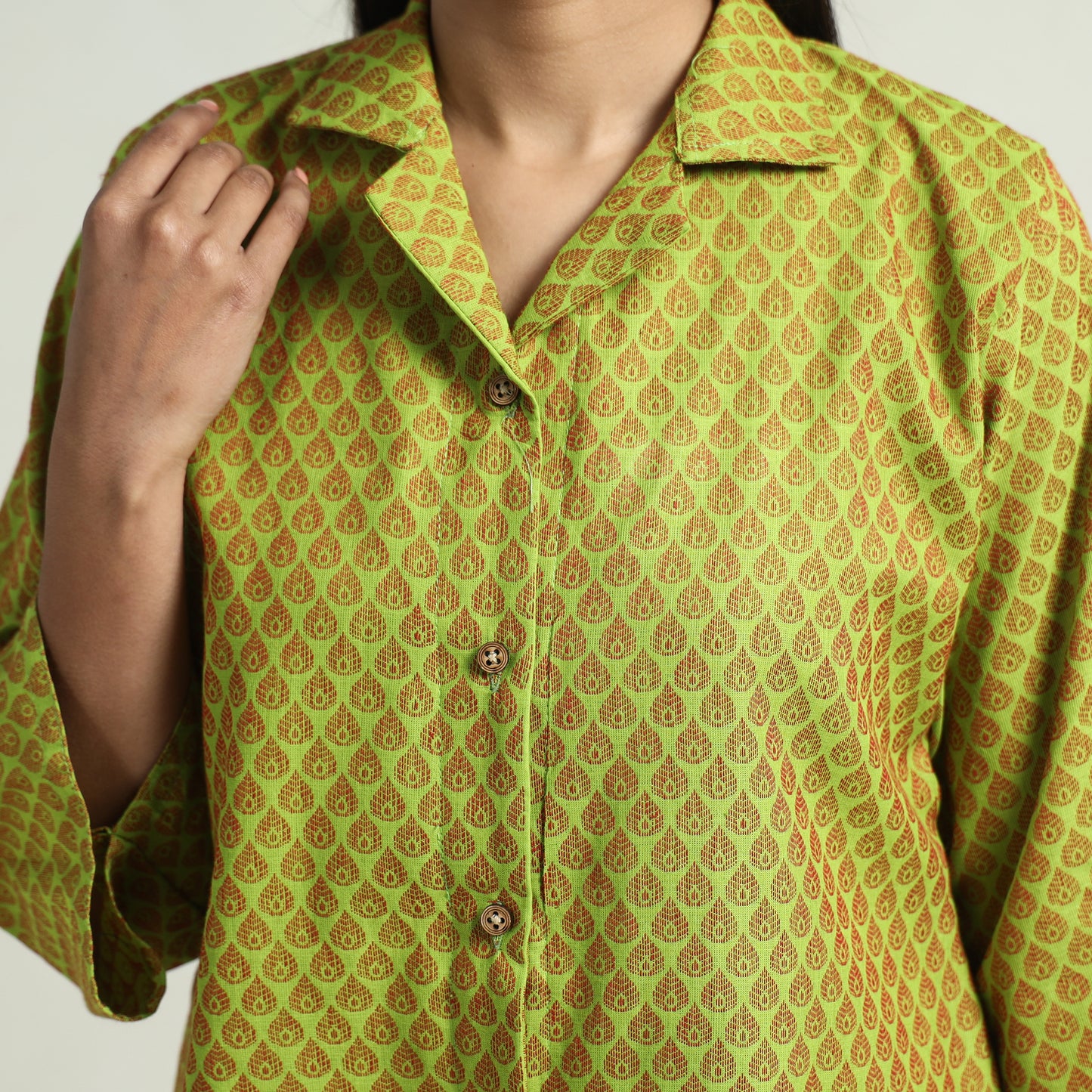 Buy Jacquard Cotton Top & Pyjama Night Suit Set Online at iTokri.com