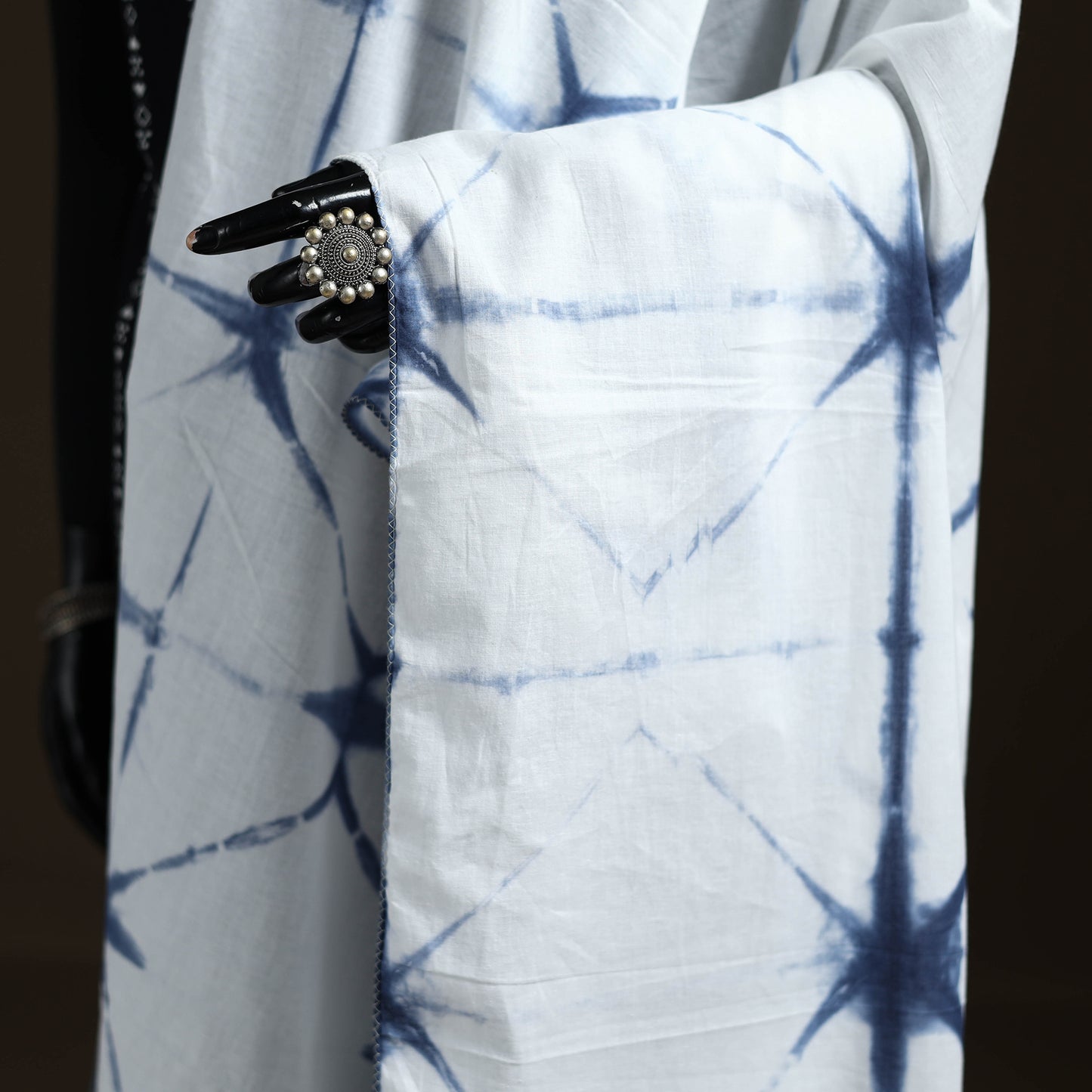 Shibori Tie-Dye Cotton Dupatta with Tassels 30