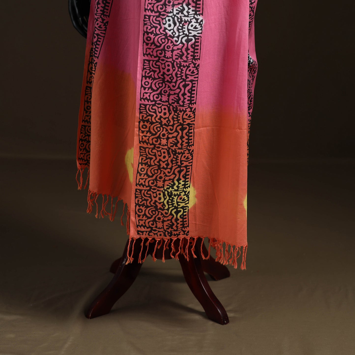 Shibori Tie-Dye Cotton Dupatta with Tassels 31