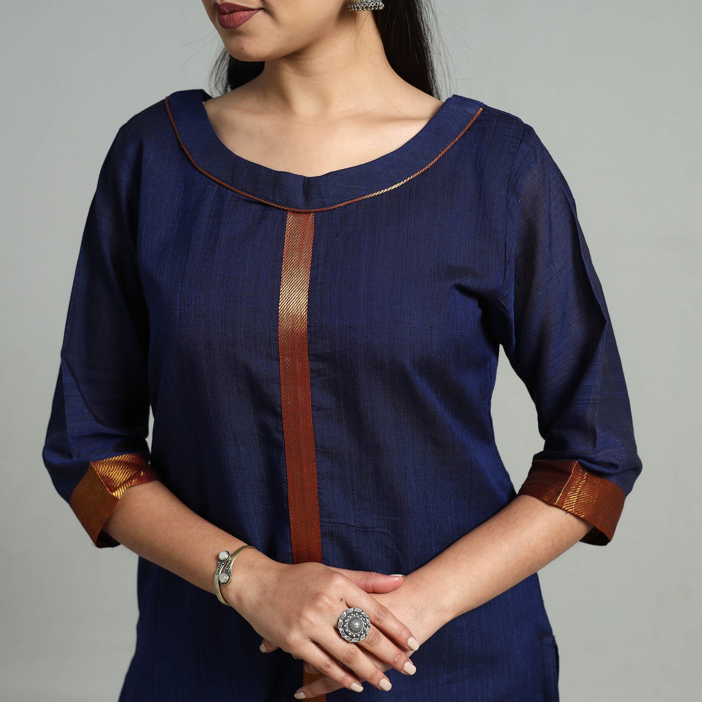 Buy Cotton Blue Dharwad Kurta Set with Palazzo & Dupatta