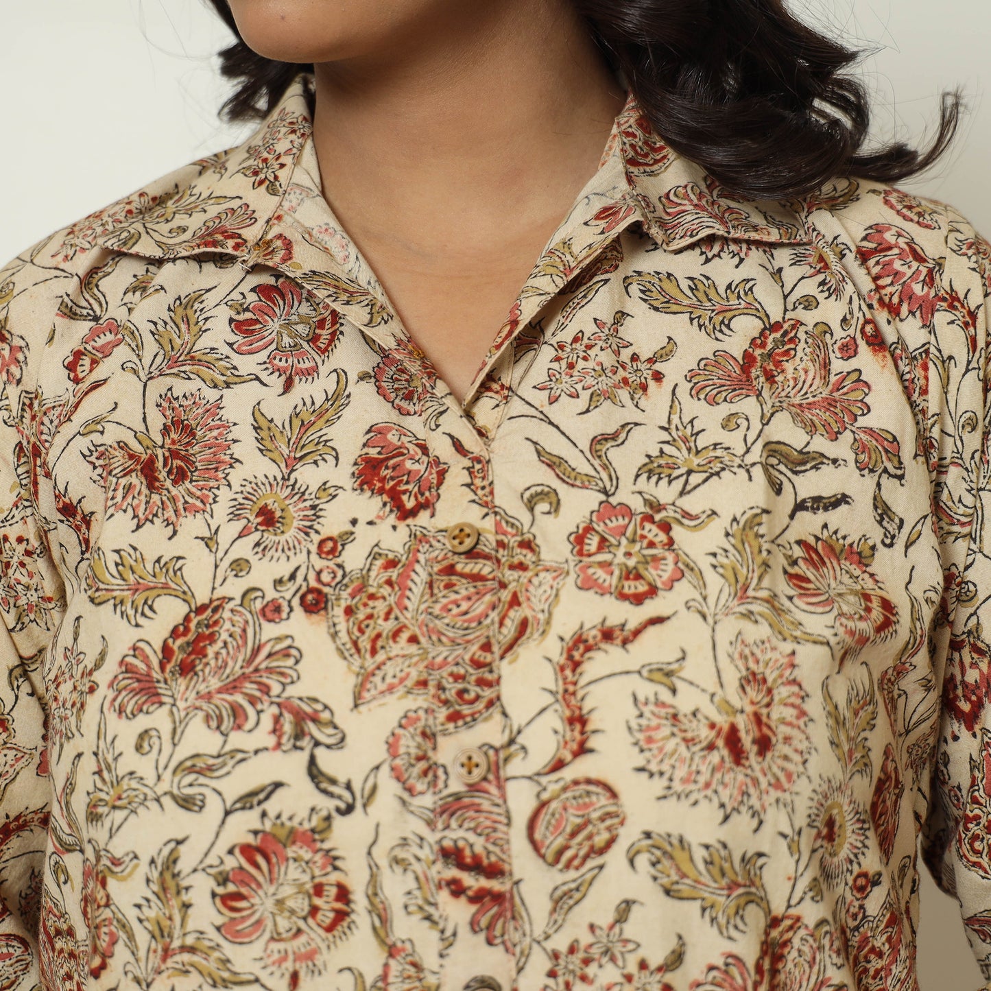 Buy Pedana Kalamkari Hand Block Printed Cotton Straight Kurta 02 Online at iTokri.com