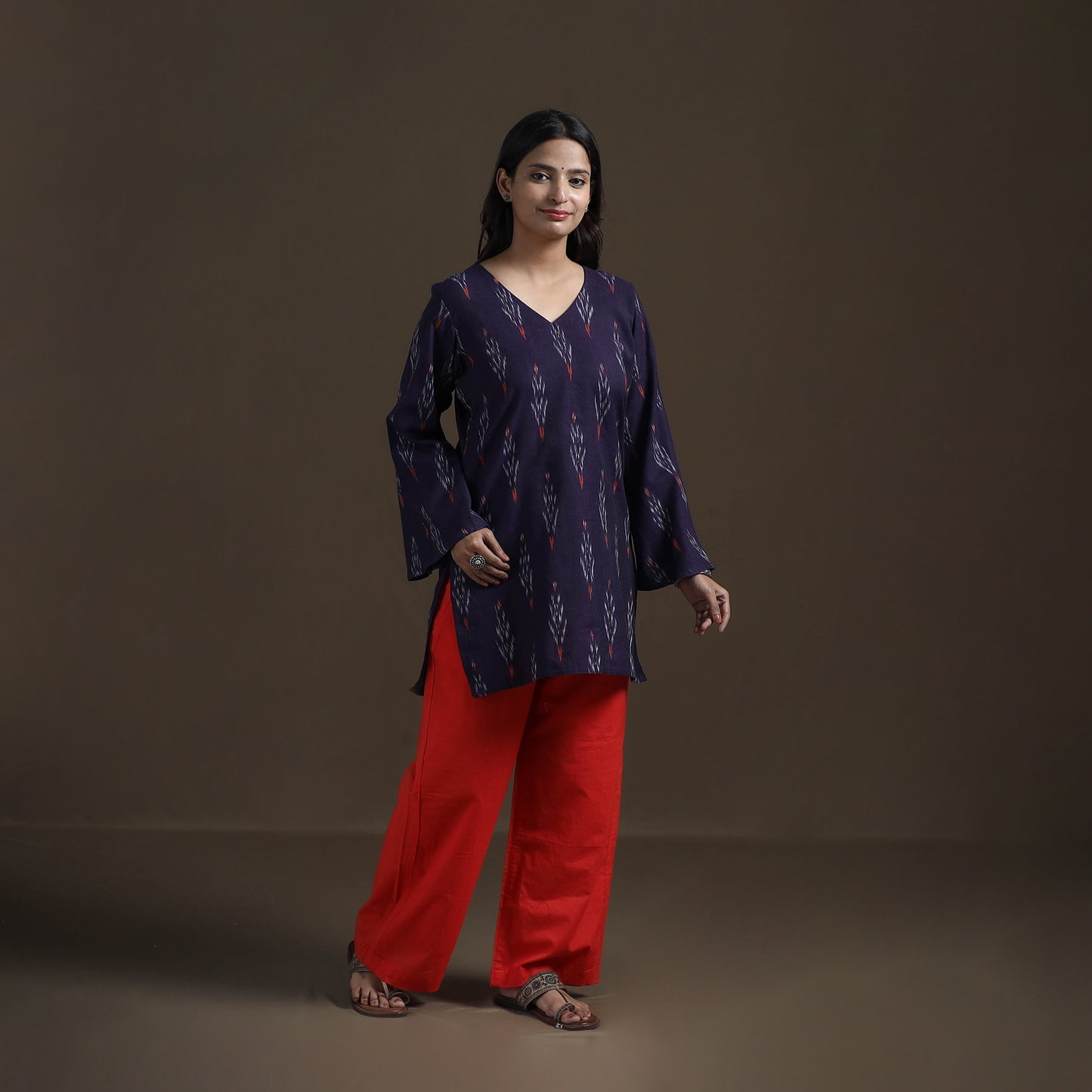 Pochampally Ikat Cotton Short Kurta for Women 25