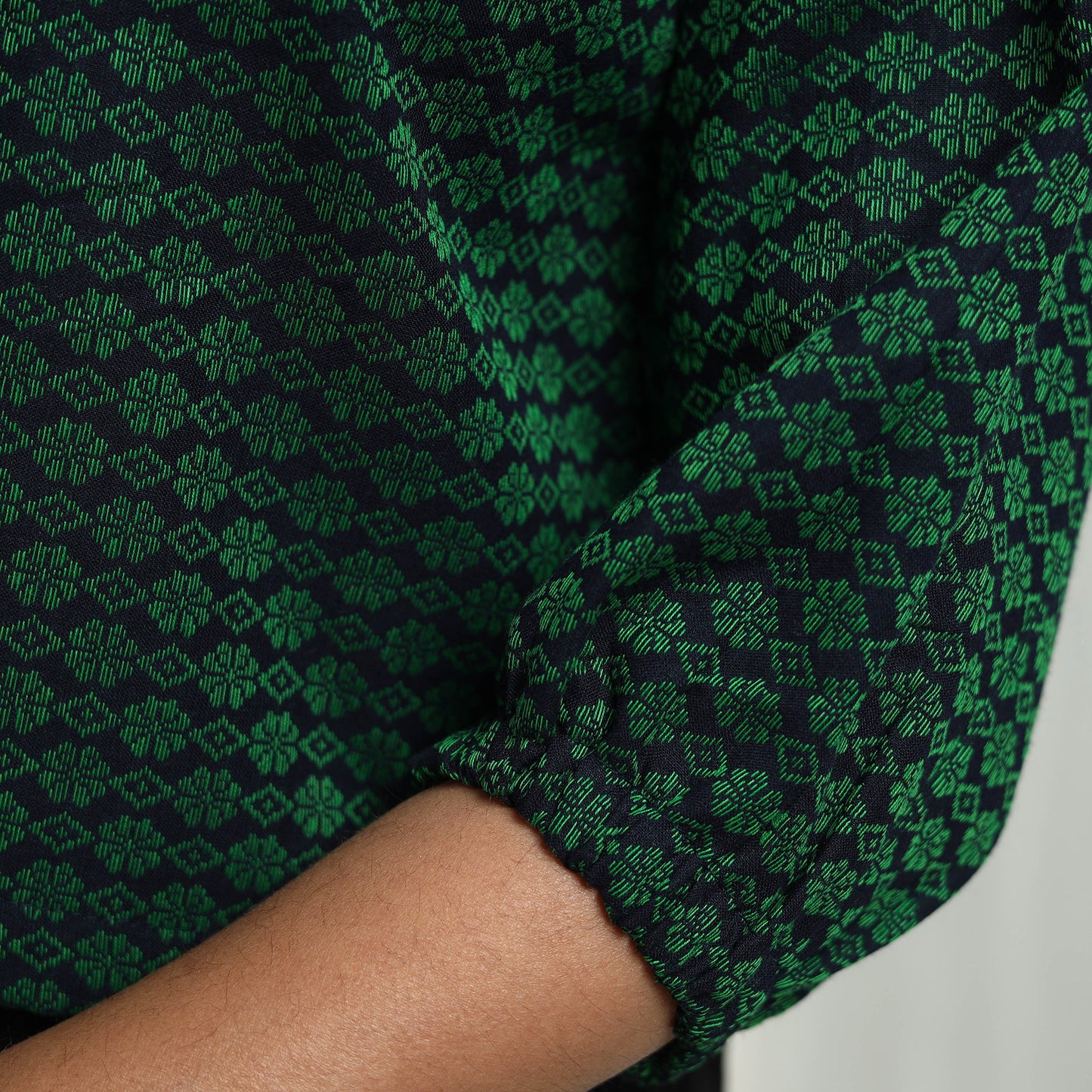 Green - Cotton Jacquard Crop Top 06