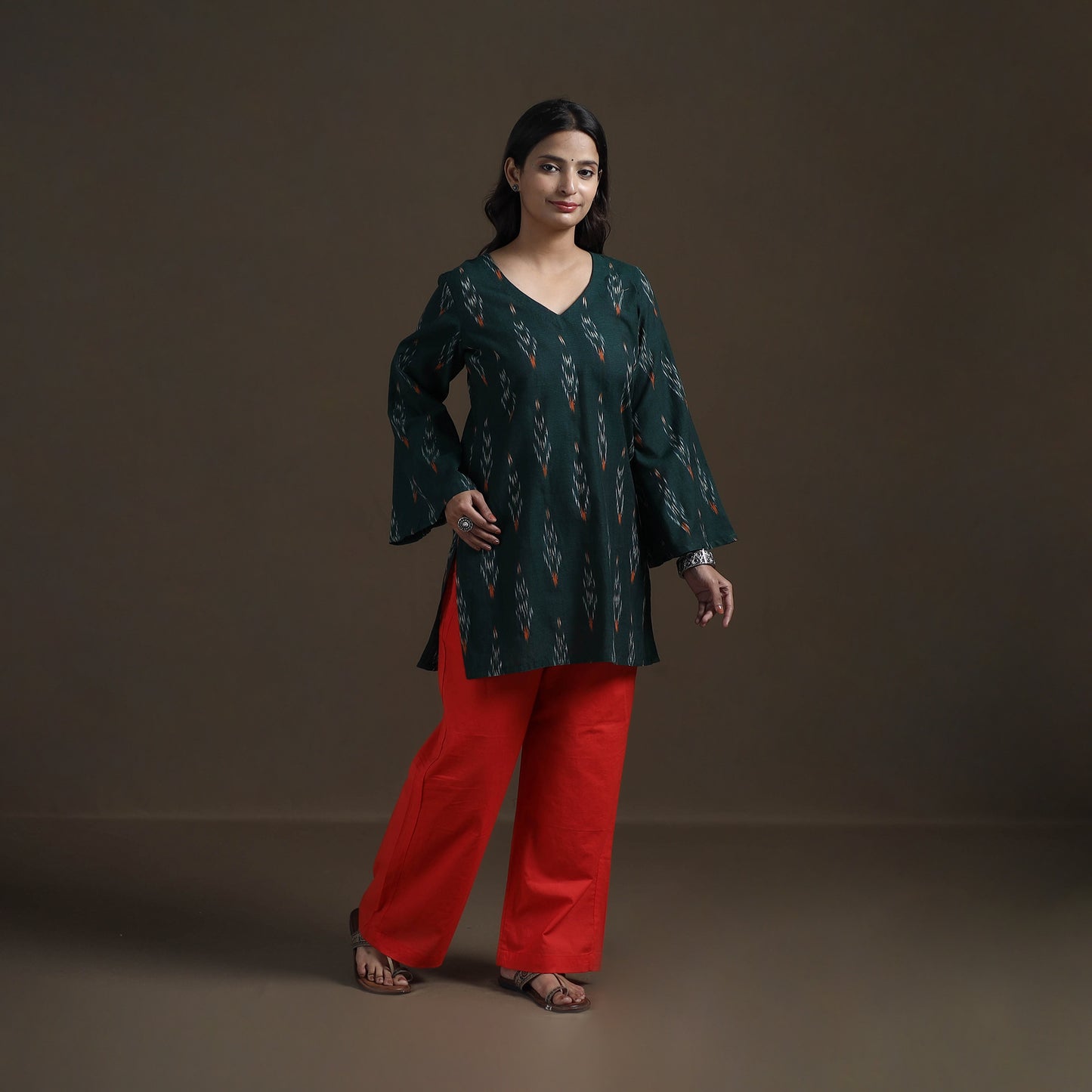 Pochampally Ikat Cotton Short Kurta for Women 26