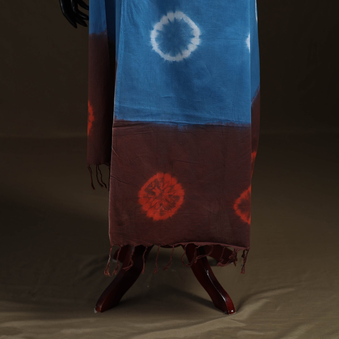 Shibori Tie-Dye Cotton Dupatta with Tassels 36