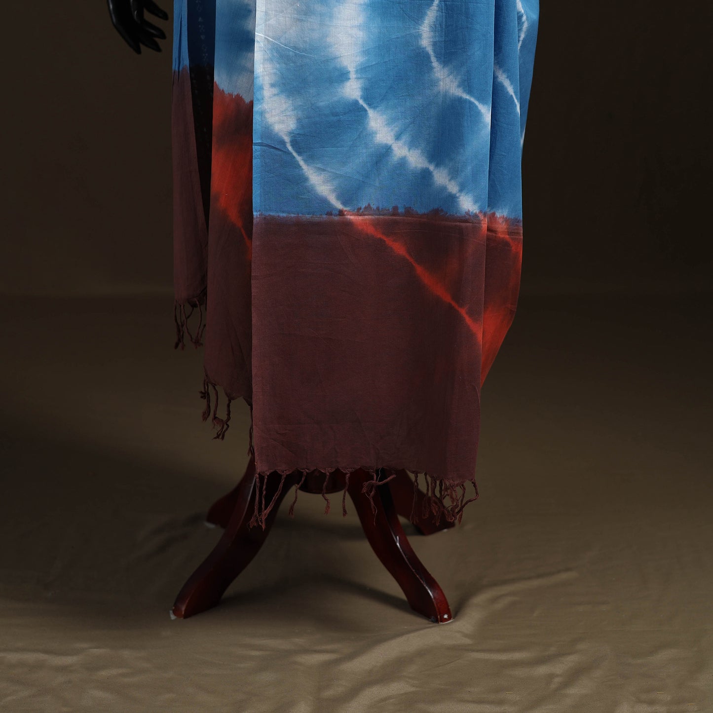 Shibori Tie-Dye Cotton Dupatta with Tassels 38