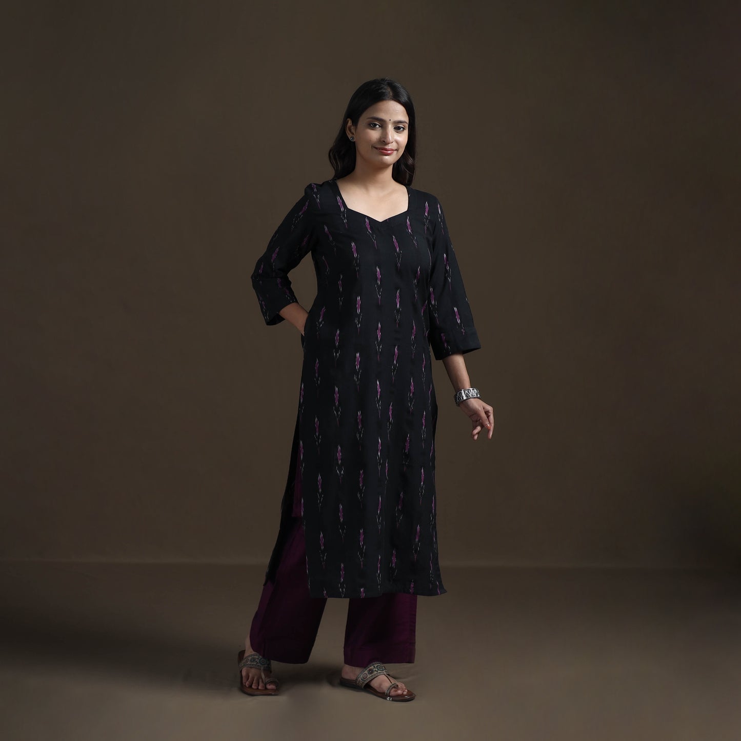 Pochampally Ikat Cotton Straight Kurta for Women 17