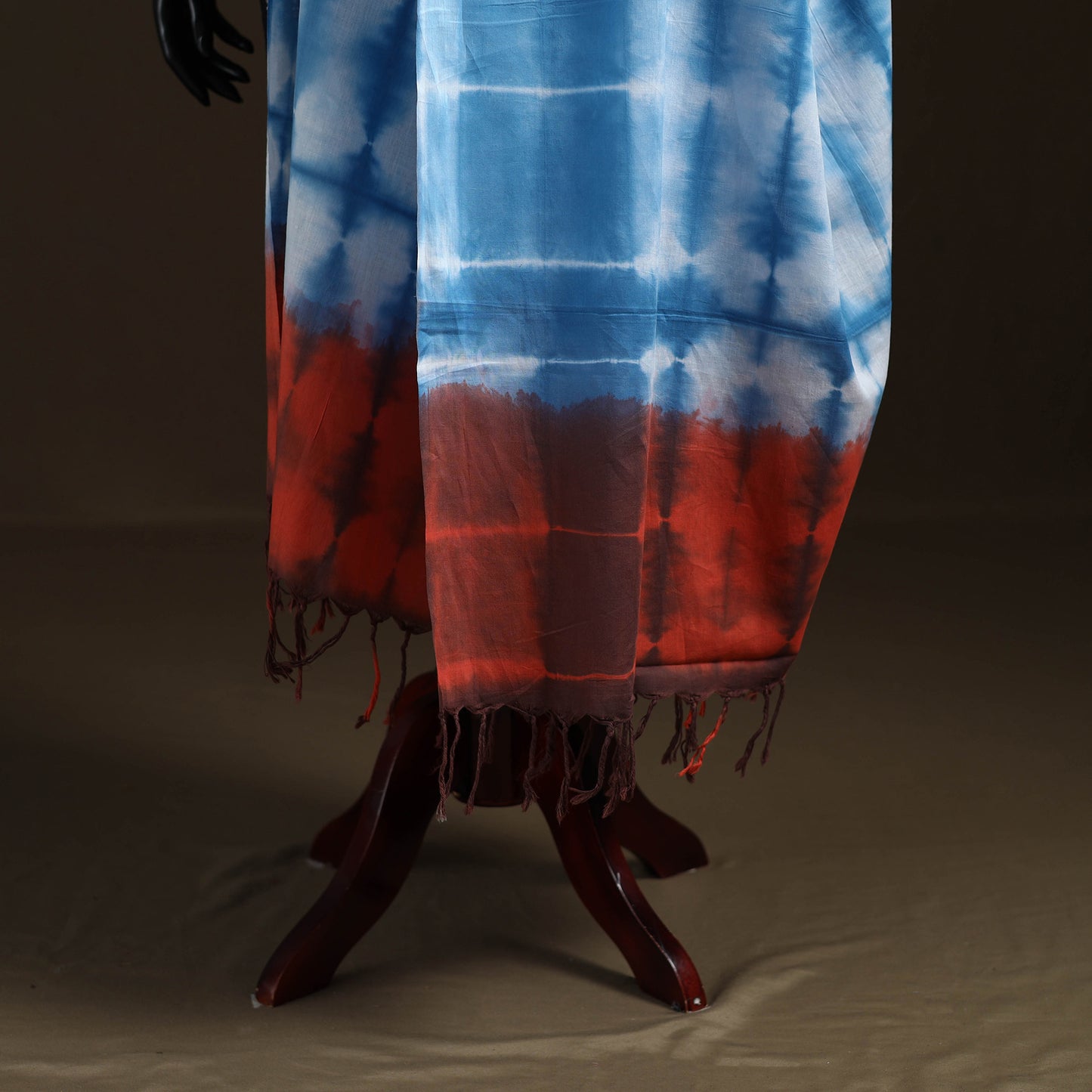 Shibori Tie-Dye Cotton Dupatta with Tassels 40