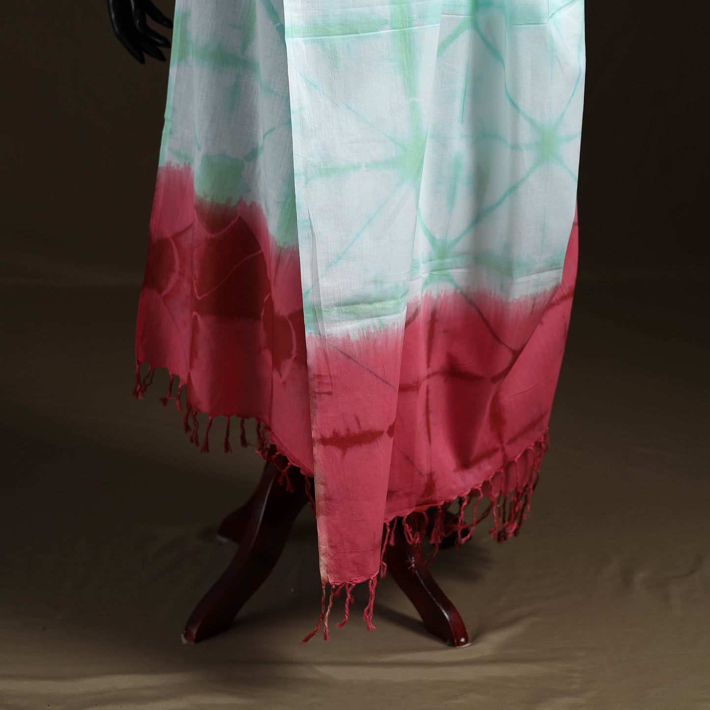 Shibori Tie-Dye Cotton Dupatta with Tassels 42