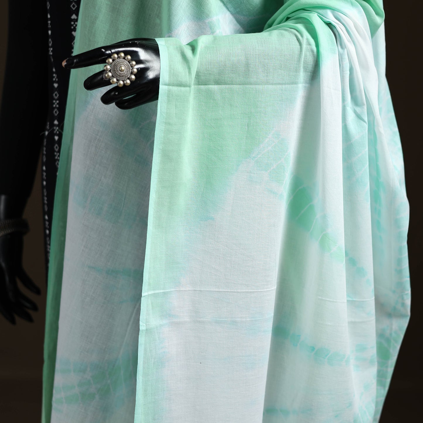 Shibori Tie-Dye Cotton Dupatta with Tassels 44