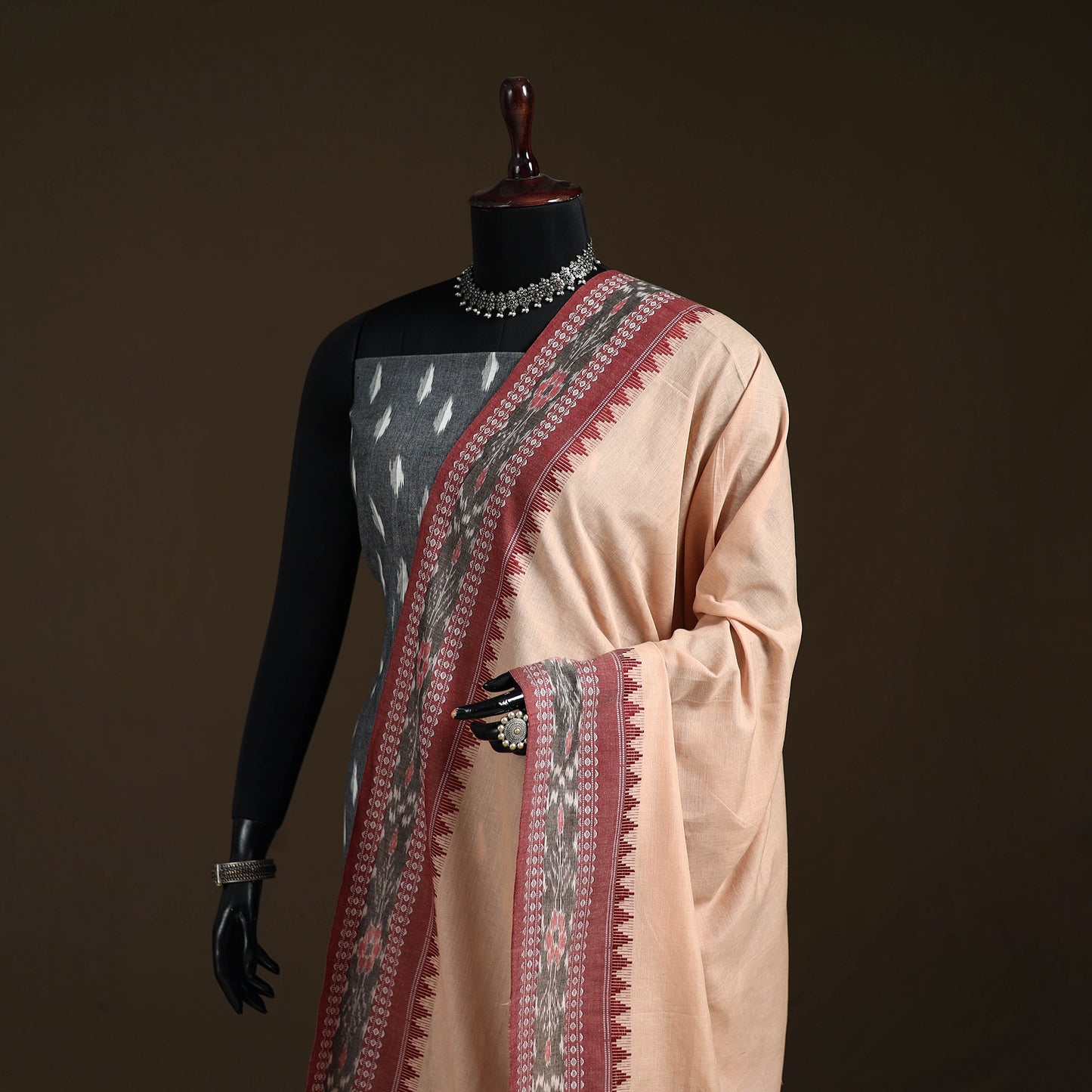 Sambalpuri Ikat Cotton Dupatta from Odisha 11