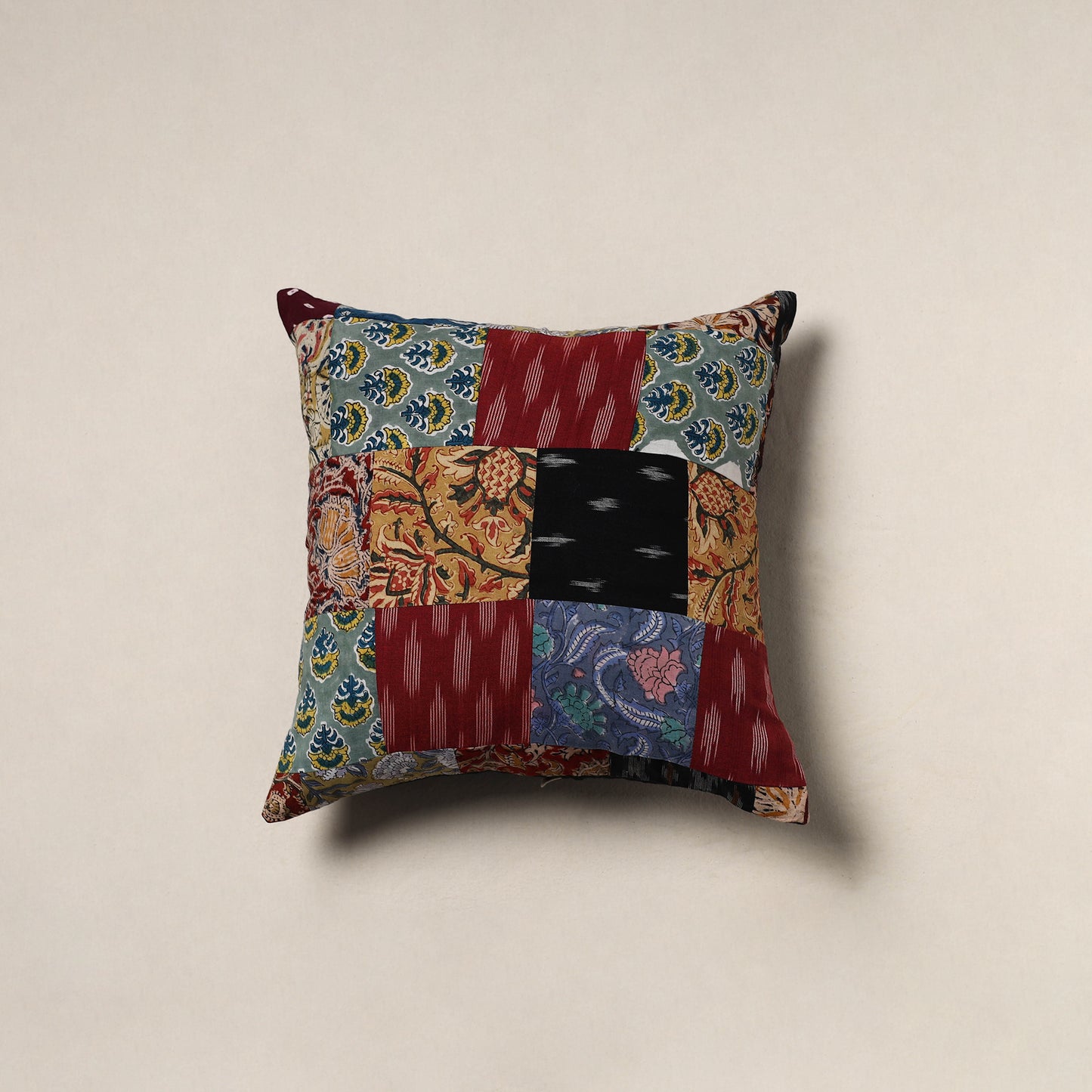 Handcrafted Patchwork Cushion Cover (16 x 16 in) 21