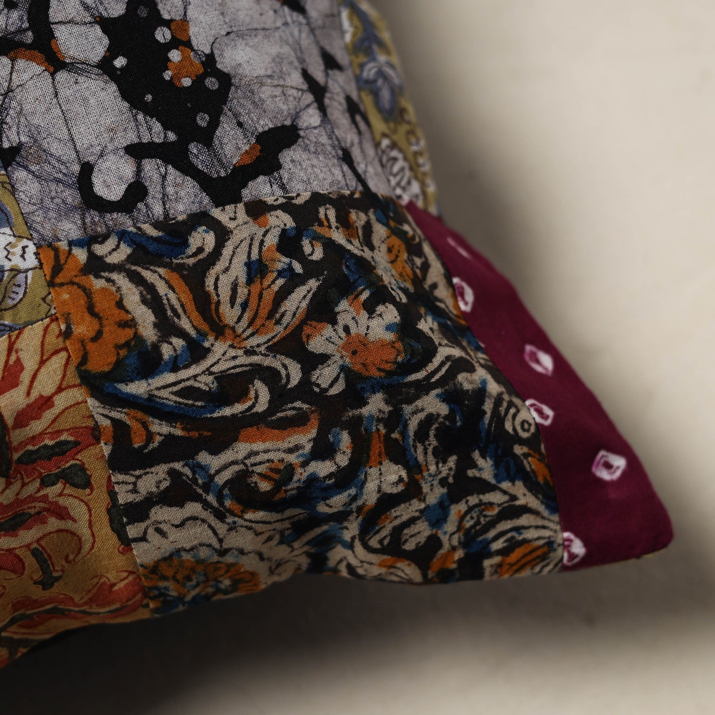 Handcrafted Patchwork Cushion Cover (16 x 16 in) 20