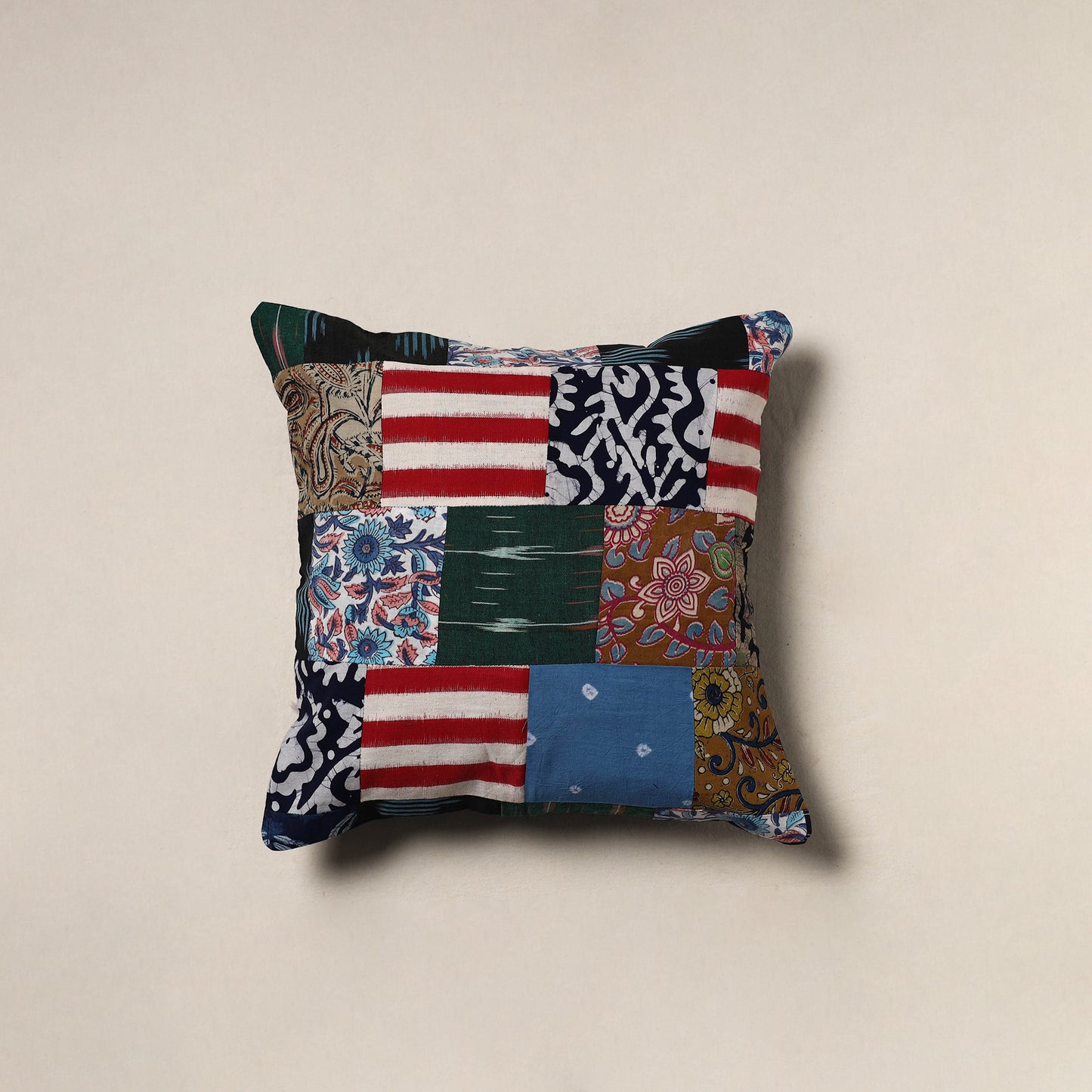 Handcrafted Patchwork Cushion Cover (16 x 16 in) 18