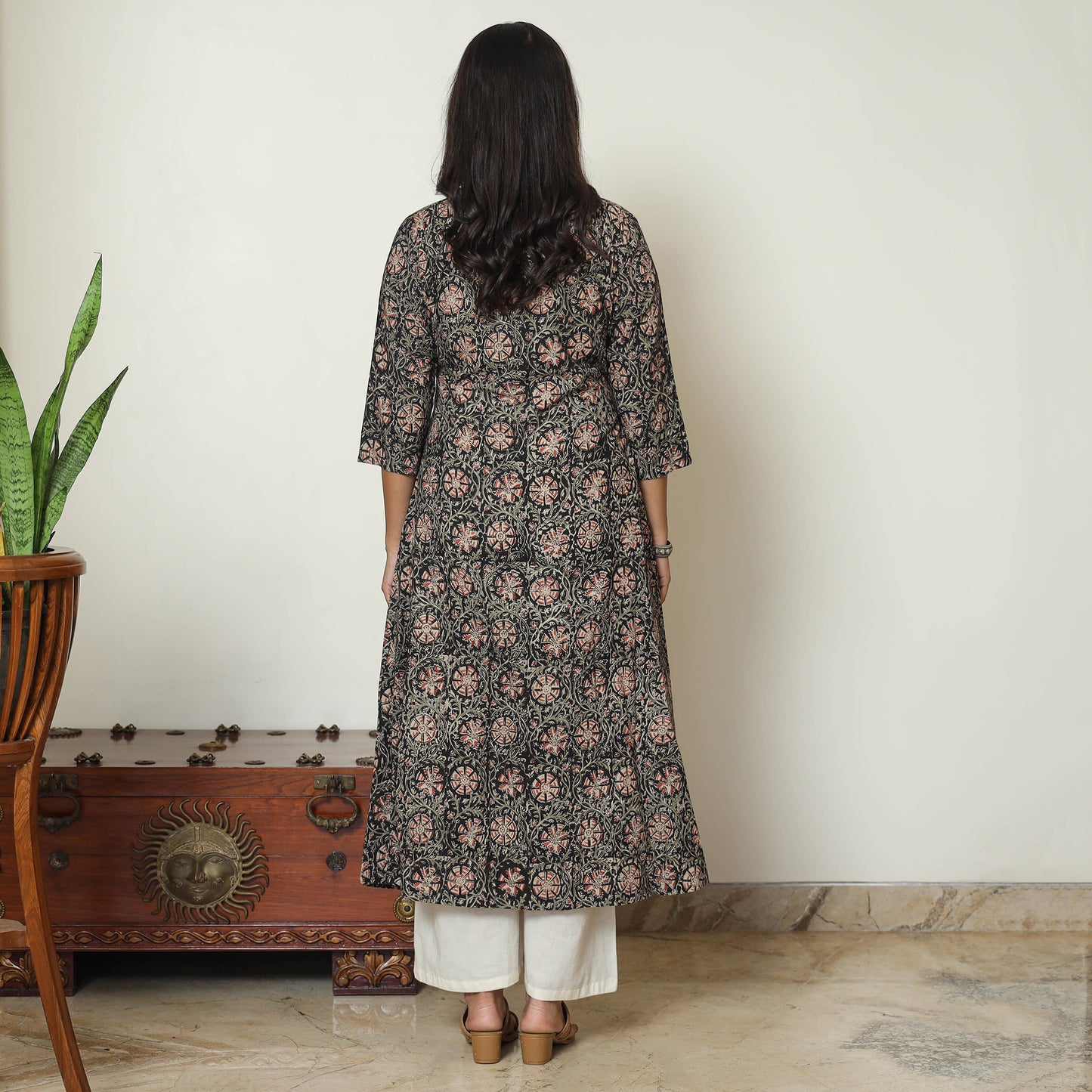 Buy Kalamkari Hand Block Printed Cotton Kurta For Women