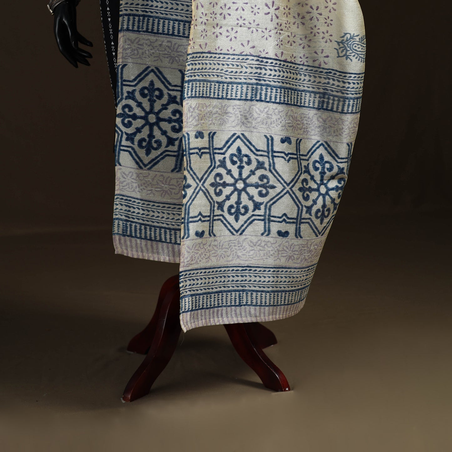Sanganeri Hand Block Print Chanderi Silk Dupatta 54