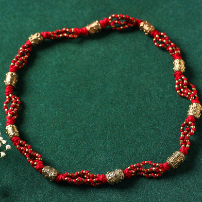 Miharu Red Gold Tone Necklace