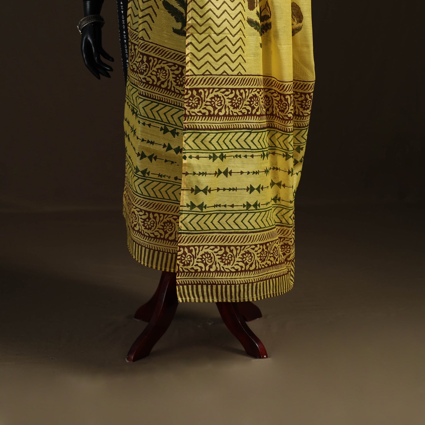 Sanganeri Hand Block Print Chanderi Silk Dupatta 61